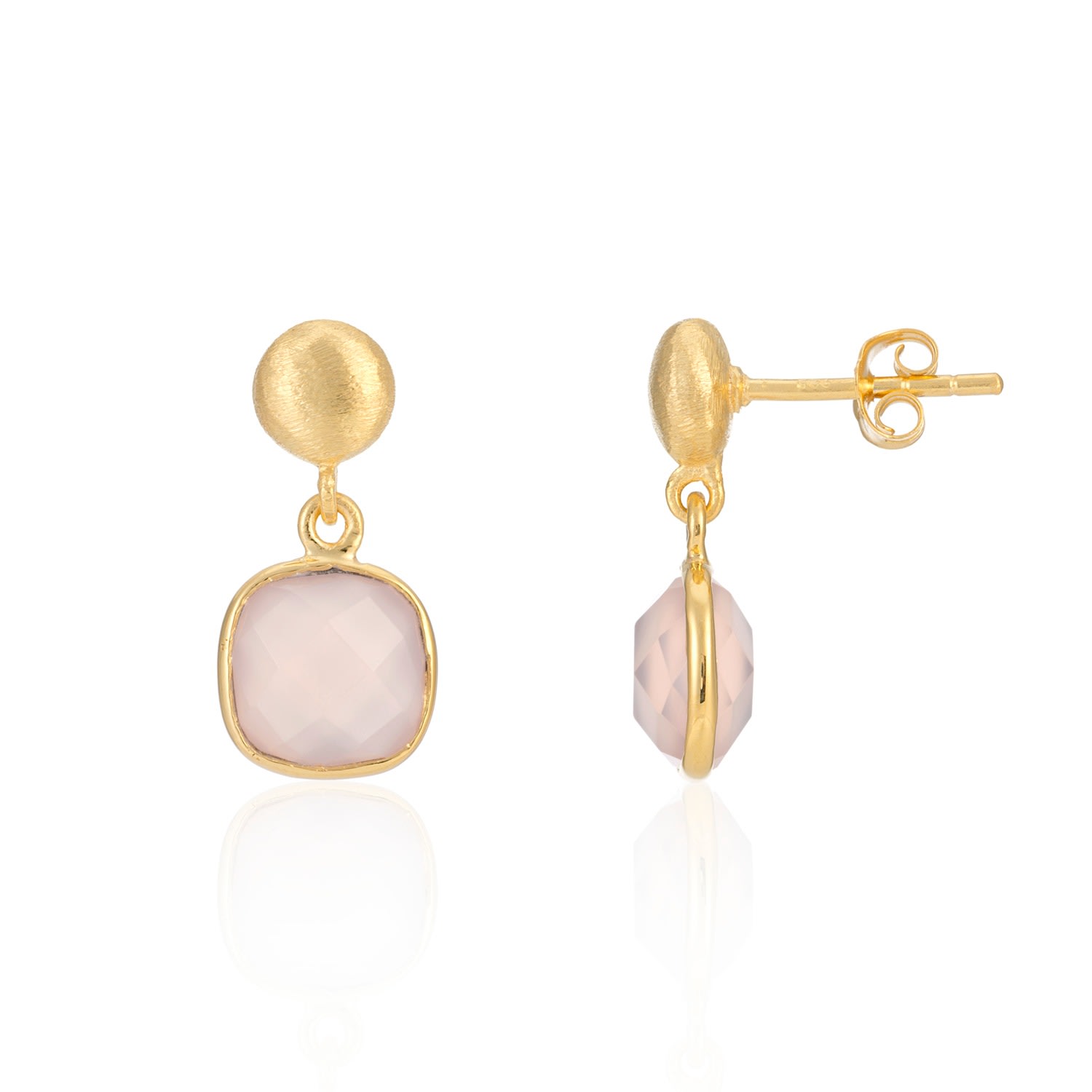 Auree Jewellery Women's Pink / Purple / Gold Iseo Pink Chalcedony & Gold Vermeil Earrings