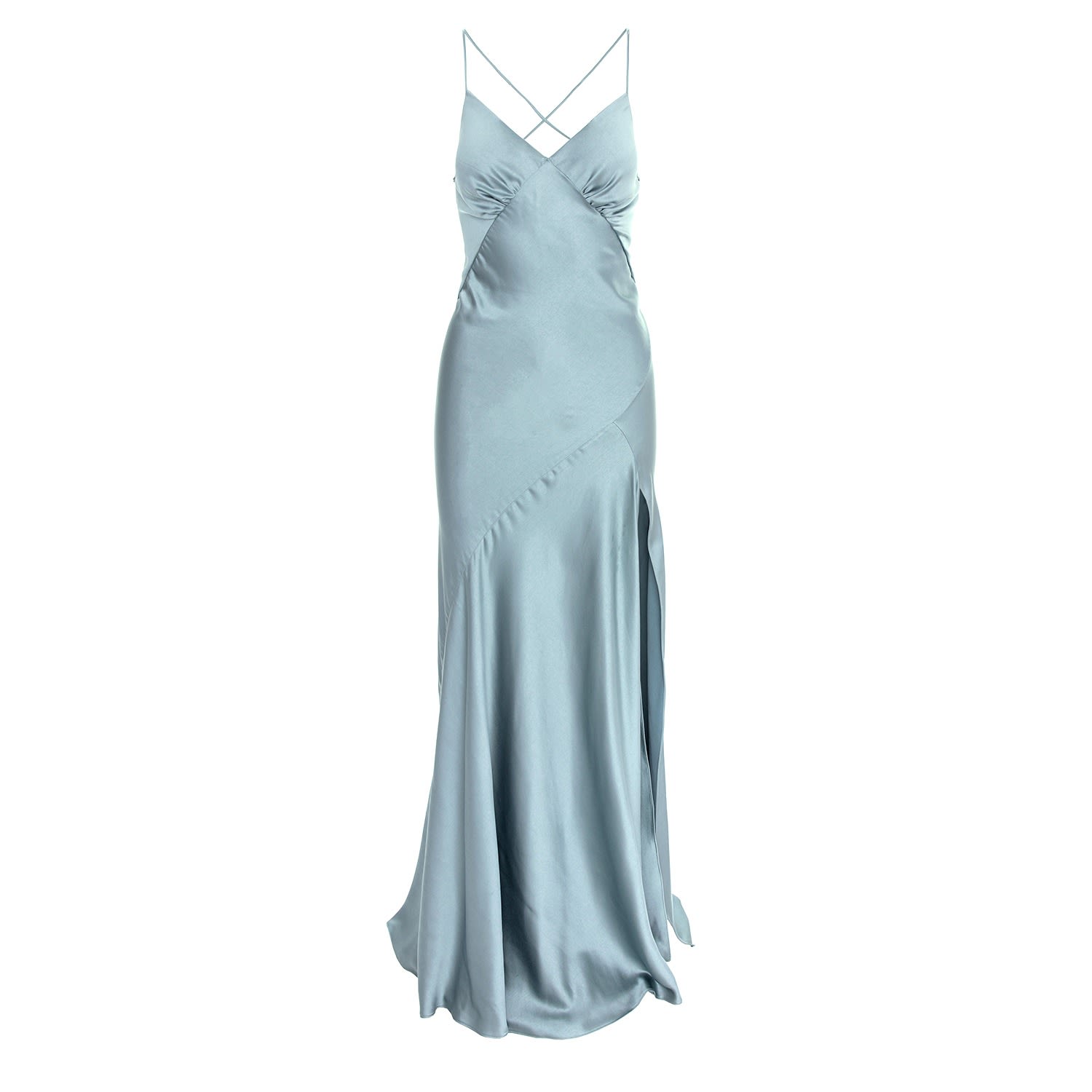 Women’s Seville Satin Maxi Dress In Green Grey M/L Roserry