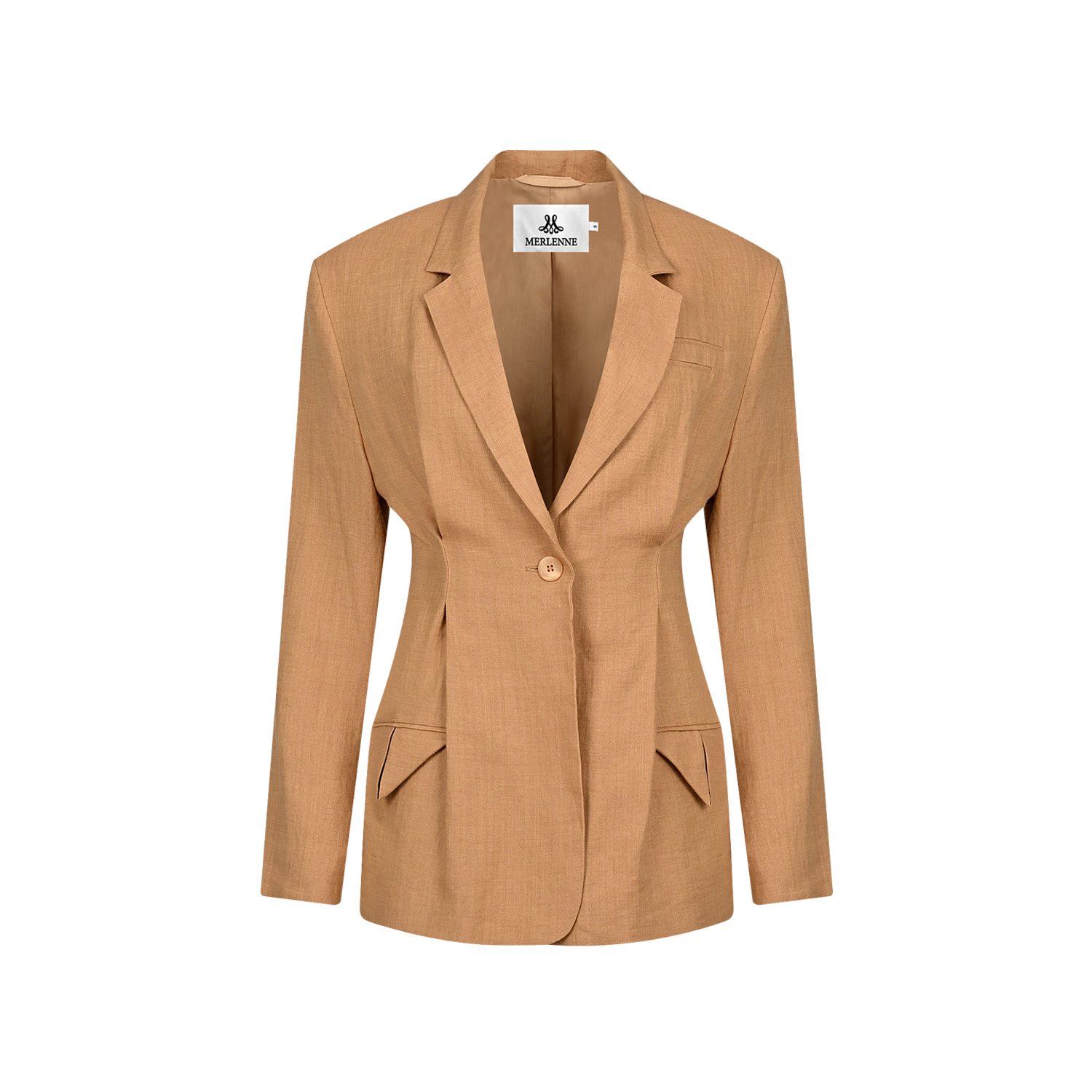 Merlenne Women's Neutrals Linen Blazer In Light Mocha