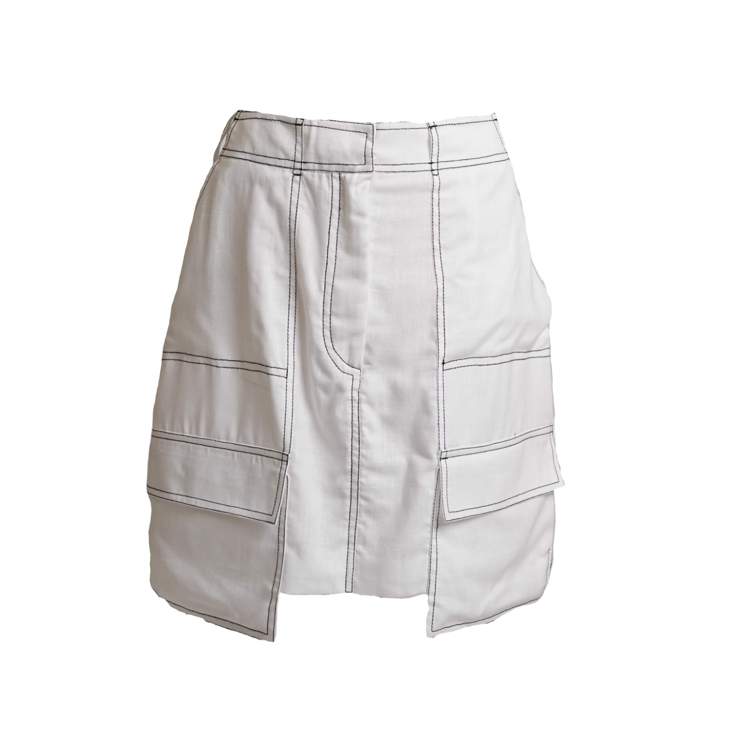 Muda Clothing Fz Llc Women's Zahra White Linen Skirt In White