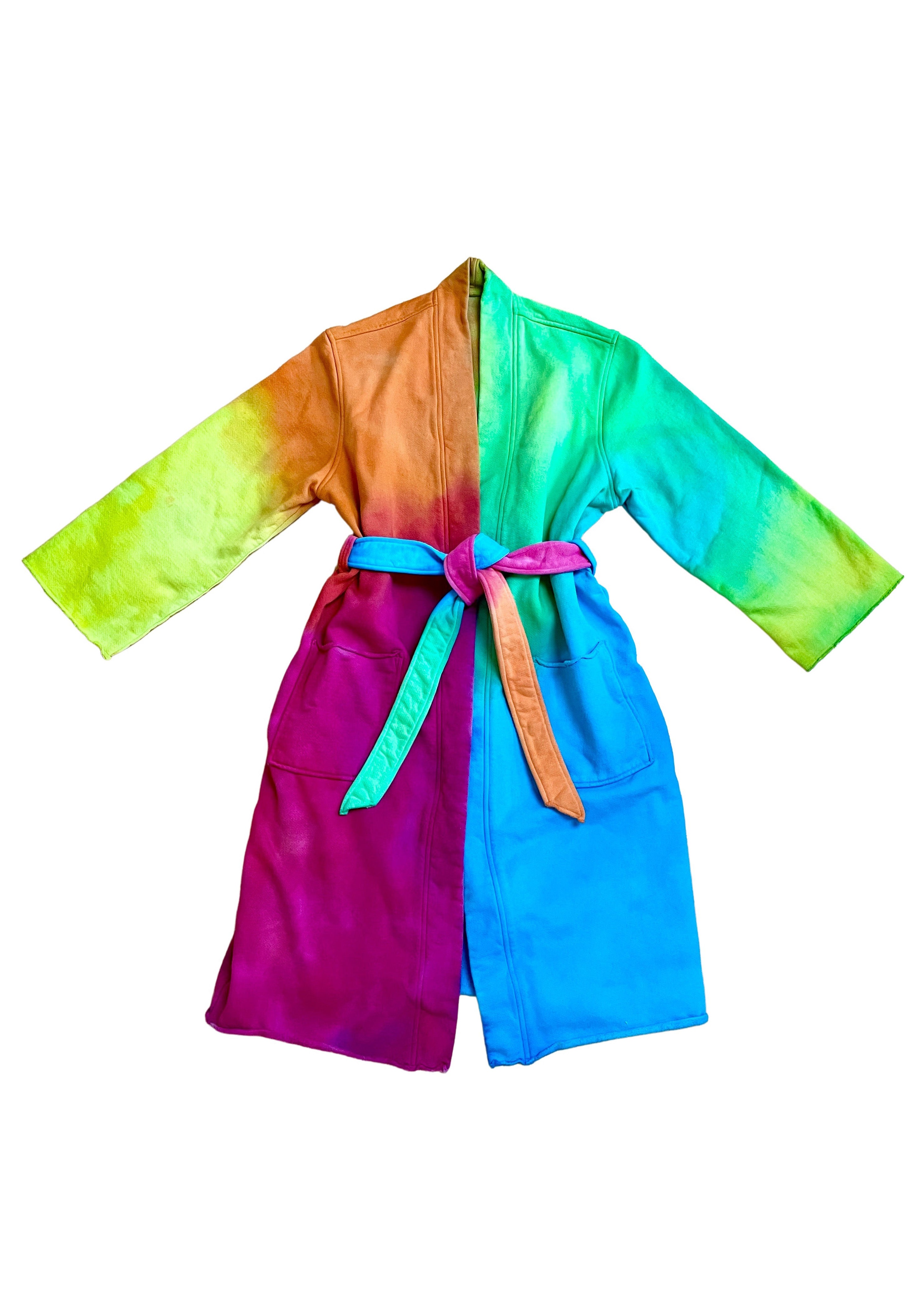 Roy G. Women's Watercolor Dye Fleece Robe
