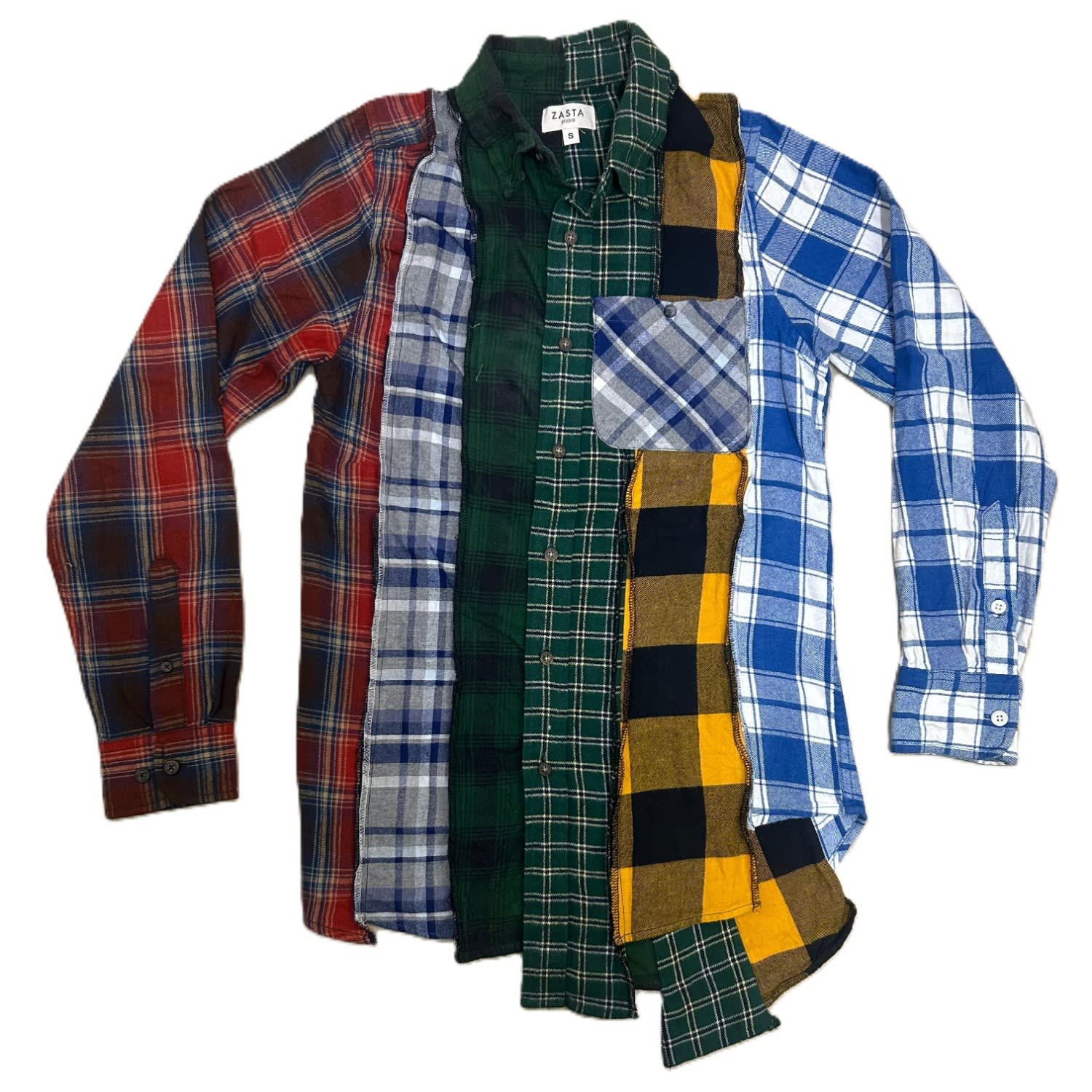 Zasta Studio Men's Deconstructed Flannel Shirt B In Multi