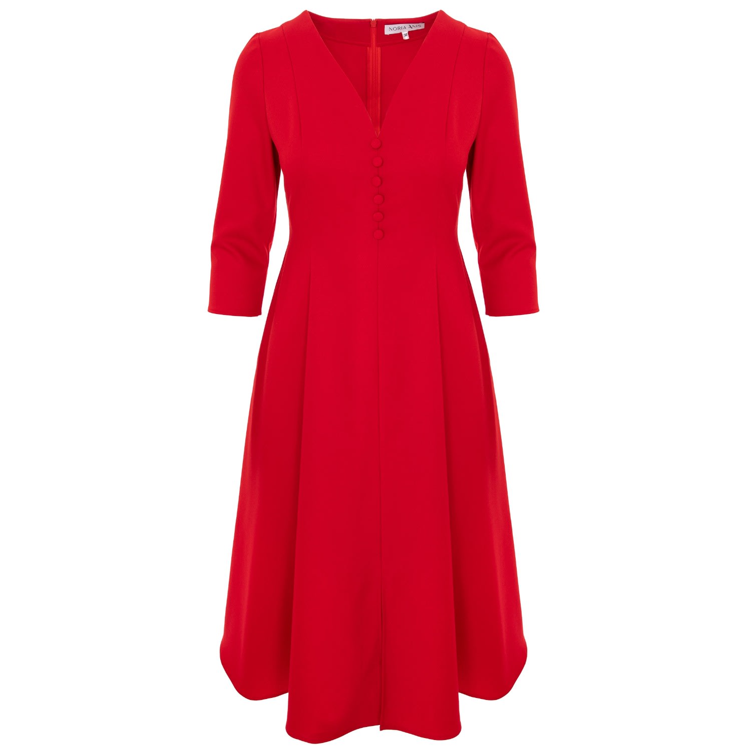 Women’s Lucienne Fit And Flare Midi Dress In Red Small Noria Anis