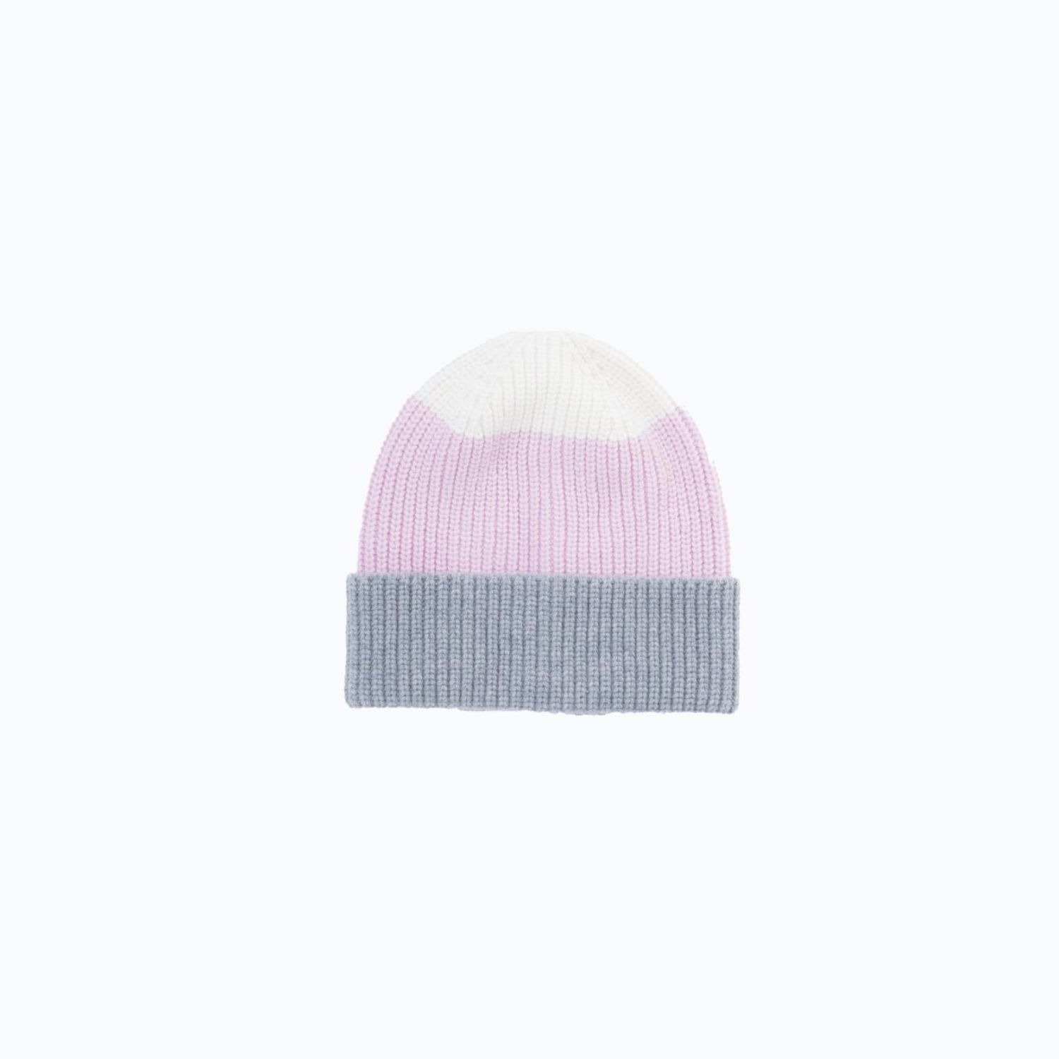Altramoda Redressing The World Women's Pink / Purple Basic Striped Beanie With Cuff In Responsible Wool And Cashmere Pink, White An