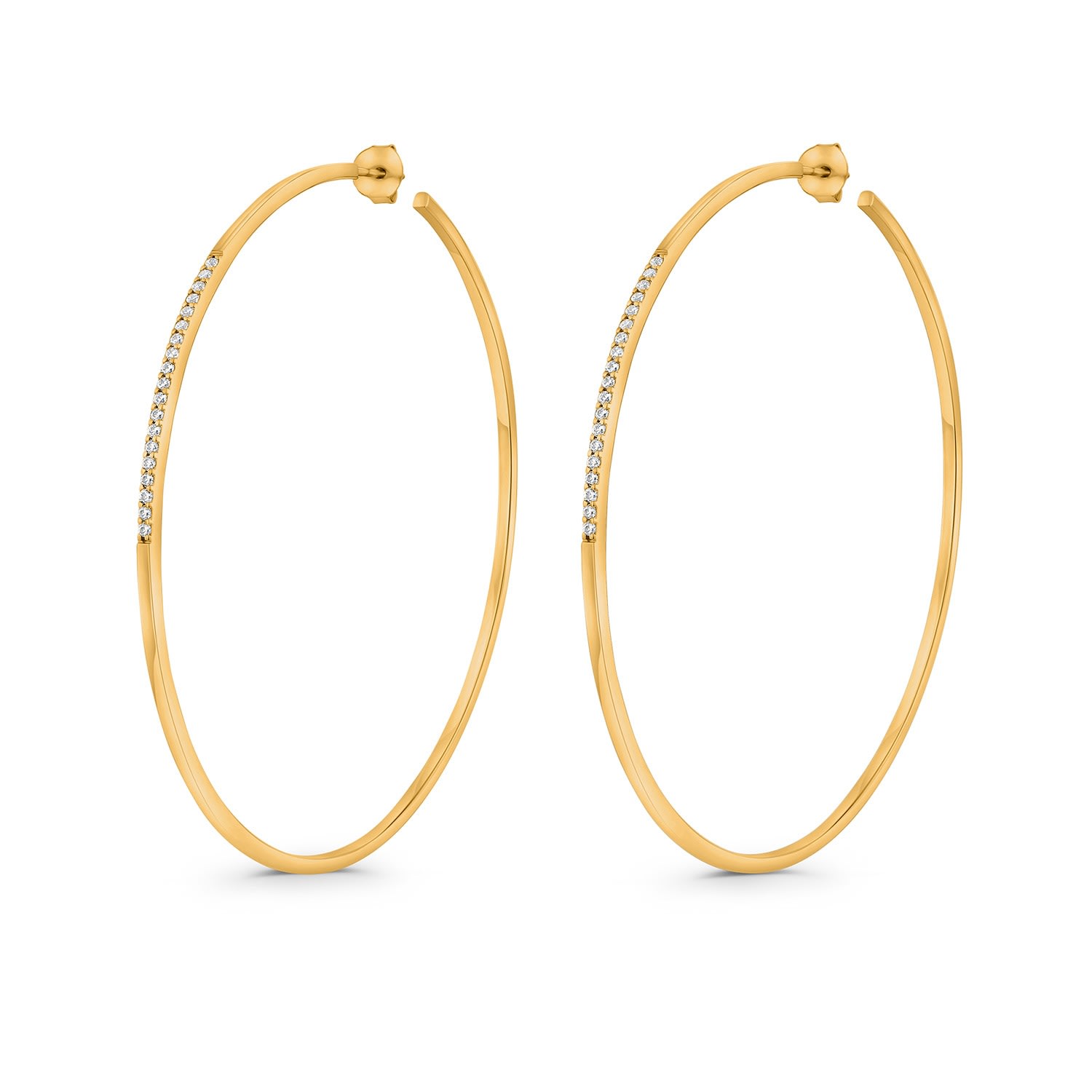 Sally Skoufis Women's Gold / White Journey Earring With Man Made Cz Diamond Stimulant In Sterling Silver & 18k Gol