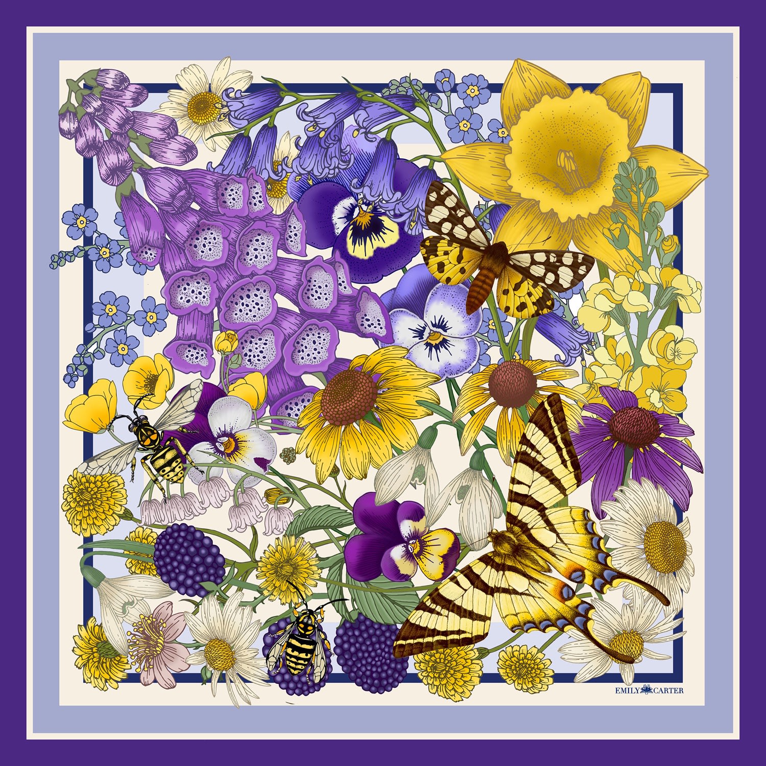 Emily Carter Women's The Wild Flower Silk Neckerchief