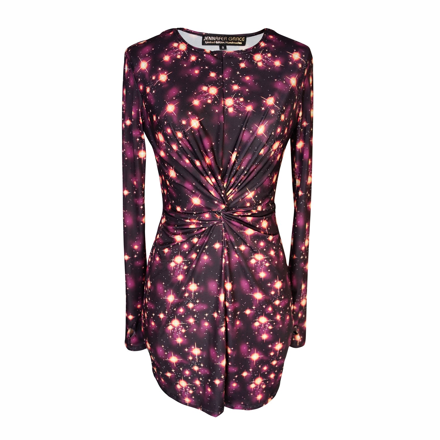 Women’s Pink / Purple Galactic Mini Twist Dress Small Jennafer Grace