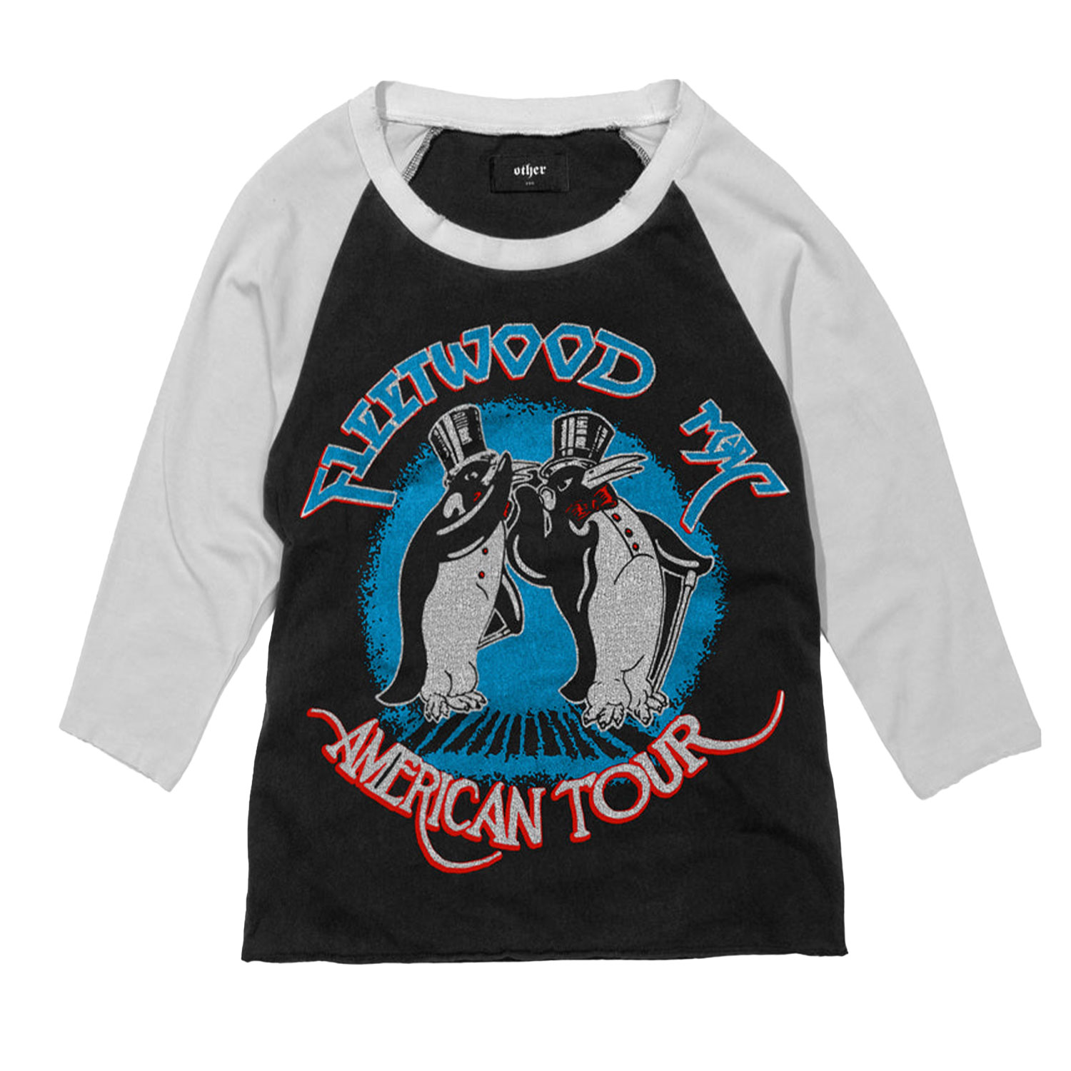 Women’s Fleetwood Mac - American Tour - Vintage Band Baseball T-Shirt - Worn Black Small OTHER UK