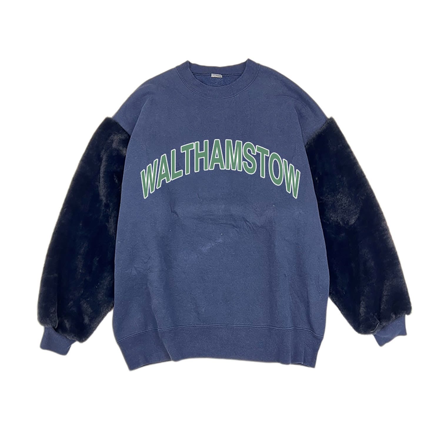 Simeon Farrar Women's Blue Walthamstow Fur Sleeve Sweatshirt In Blue