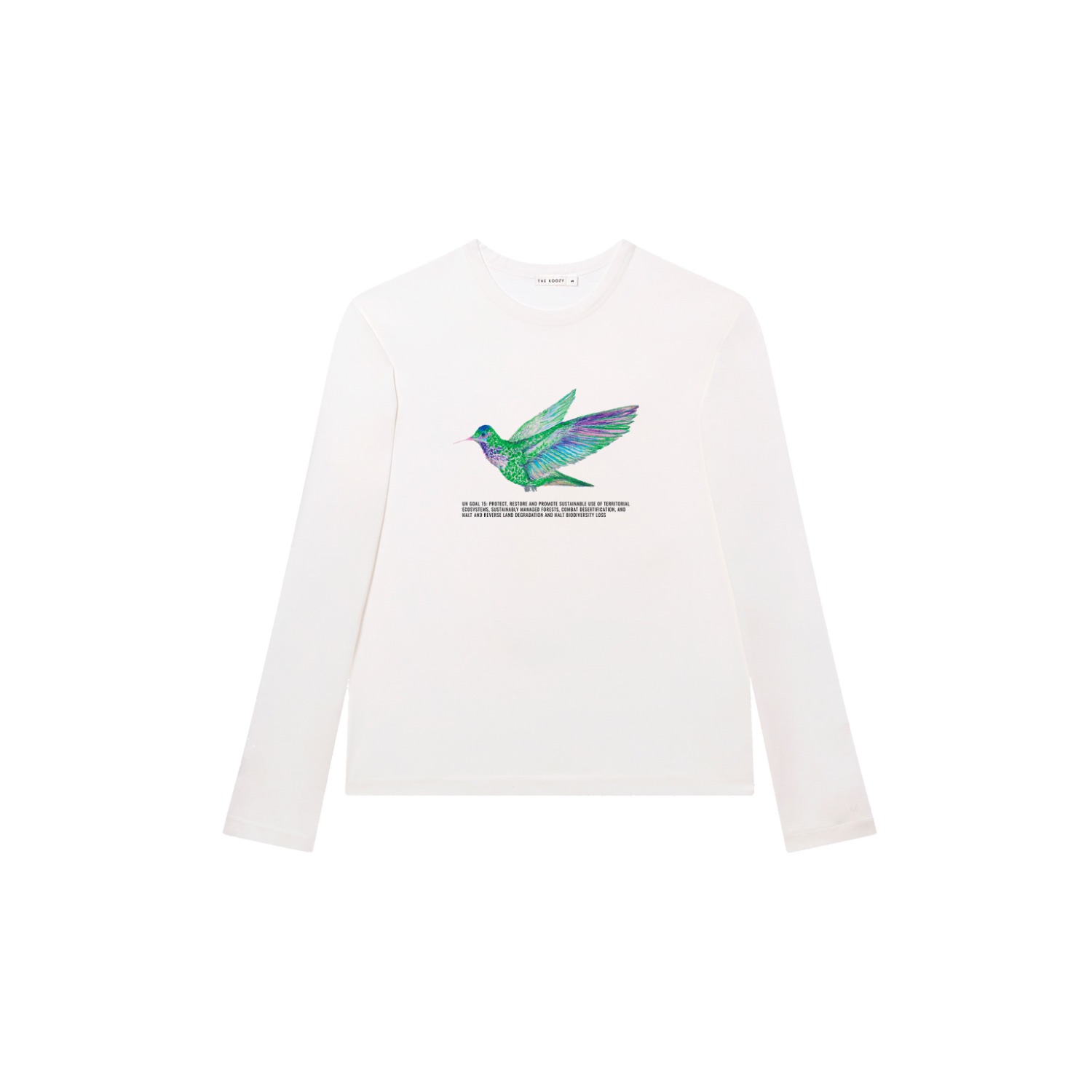 The Koozy Men's Bird Un Goal 15 Long Sleeve T-shirt In White Pg Cotton In White