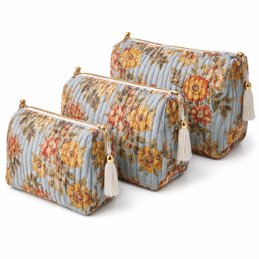 Conscious Yoga Collective The Floral Velvet Travel Set - Green