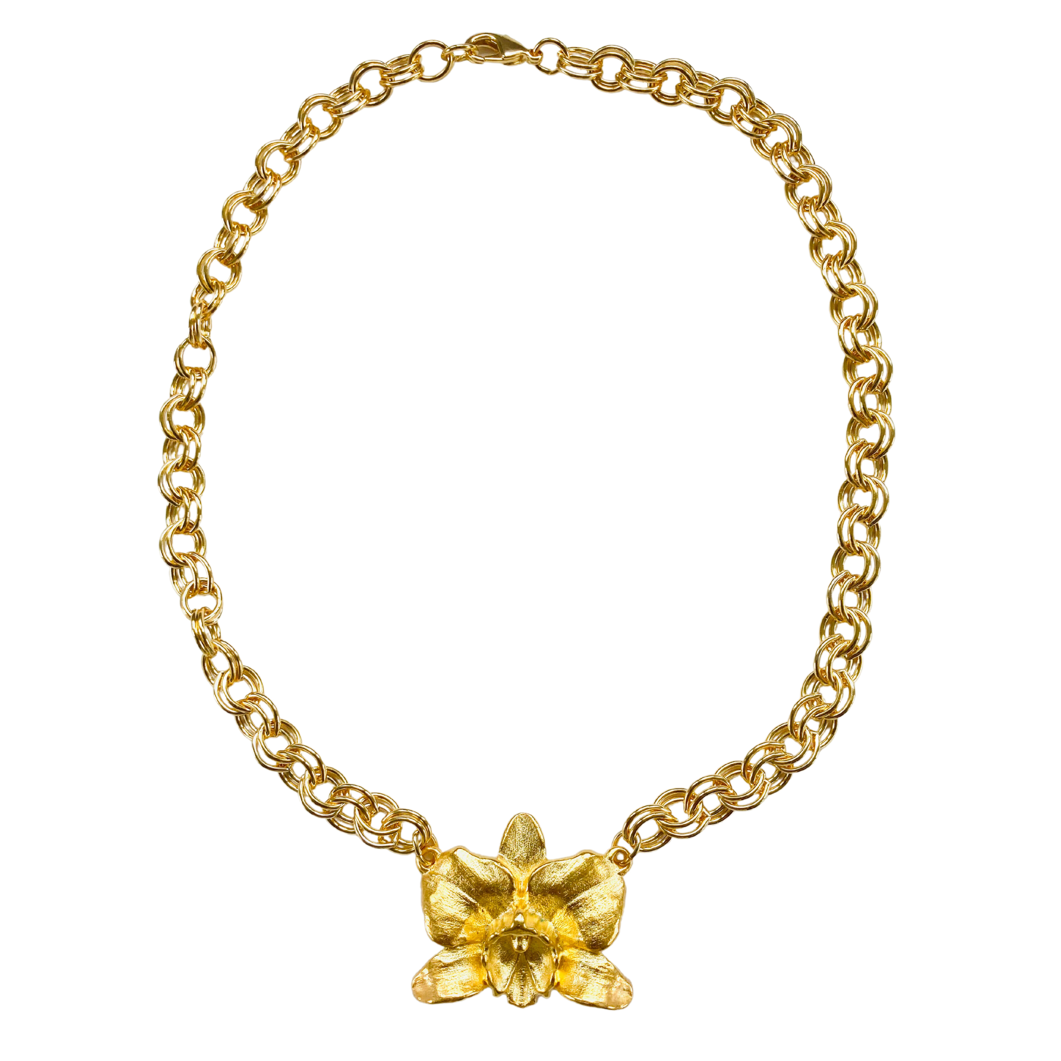 Women’s Gold French Orchid Necklace The Pink Reef