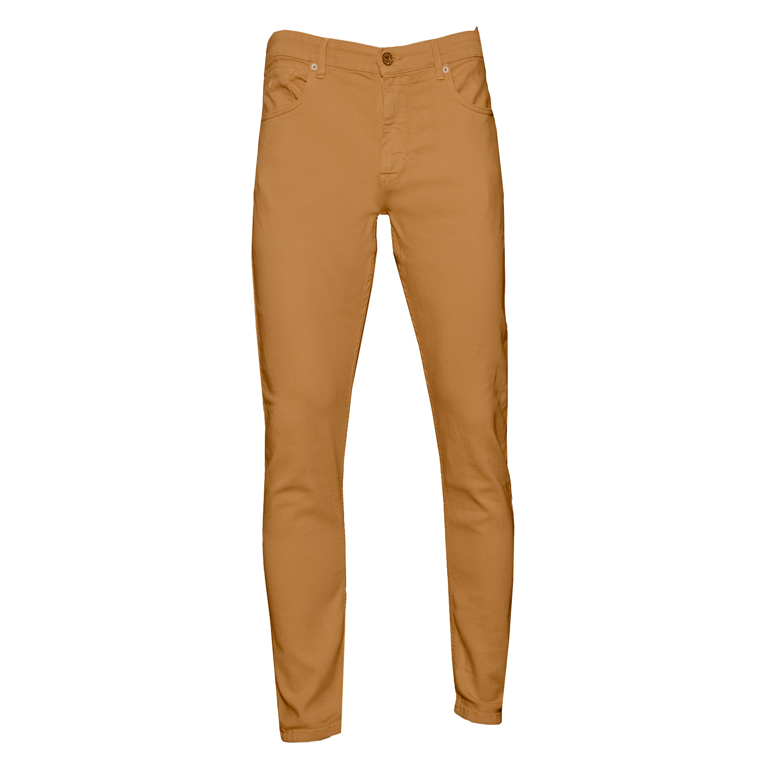 Eight X Men's Yellow / Orange Soft Stretch Slim Fit Jeans - Burnt Orange In Yellow/orange