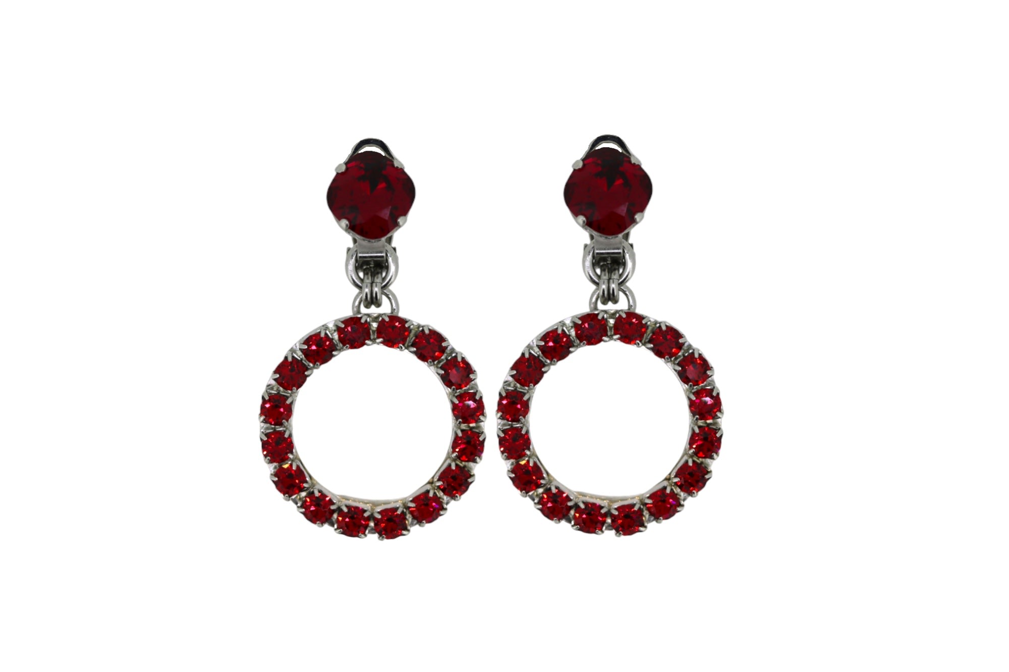 Vickisarge Women's The Small Red Hoop Earrings In Platinum - Pierced