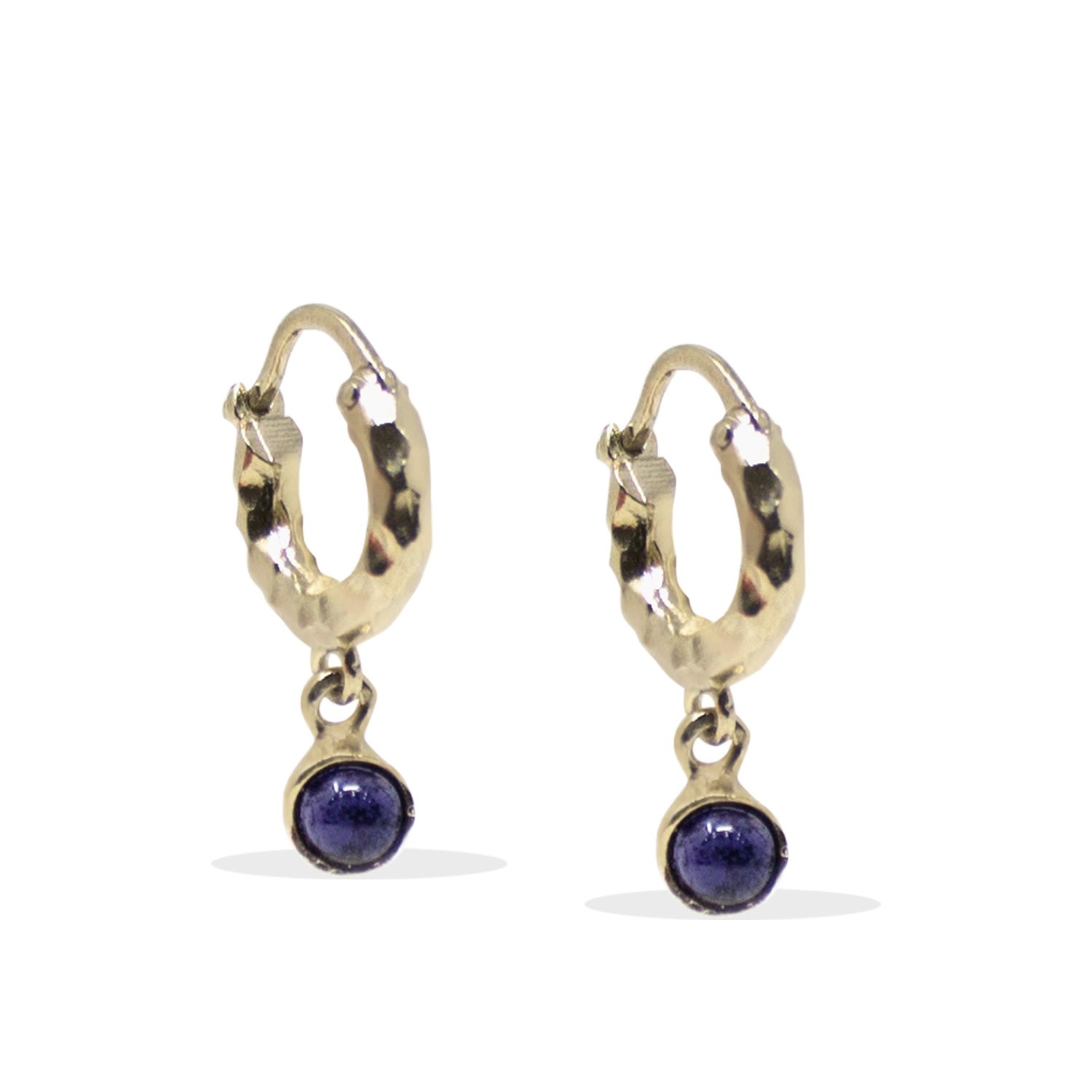 Vintouch Italy Women's Gold / Blue Cosmo Gold-plated Iolite Hoop Earrings In Multi