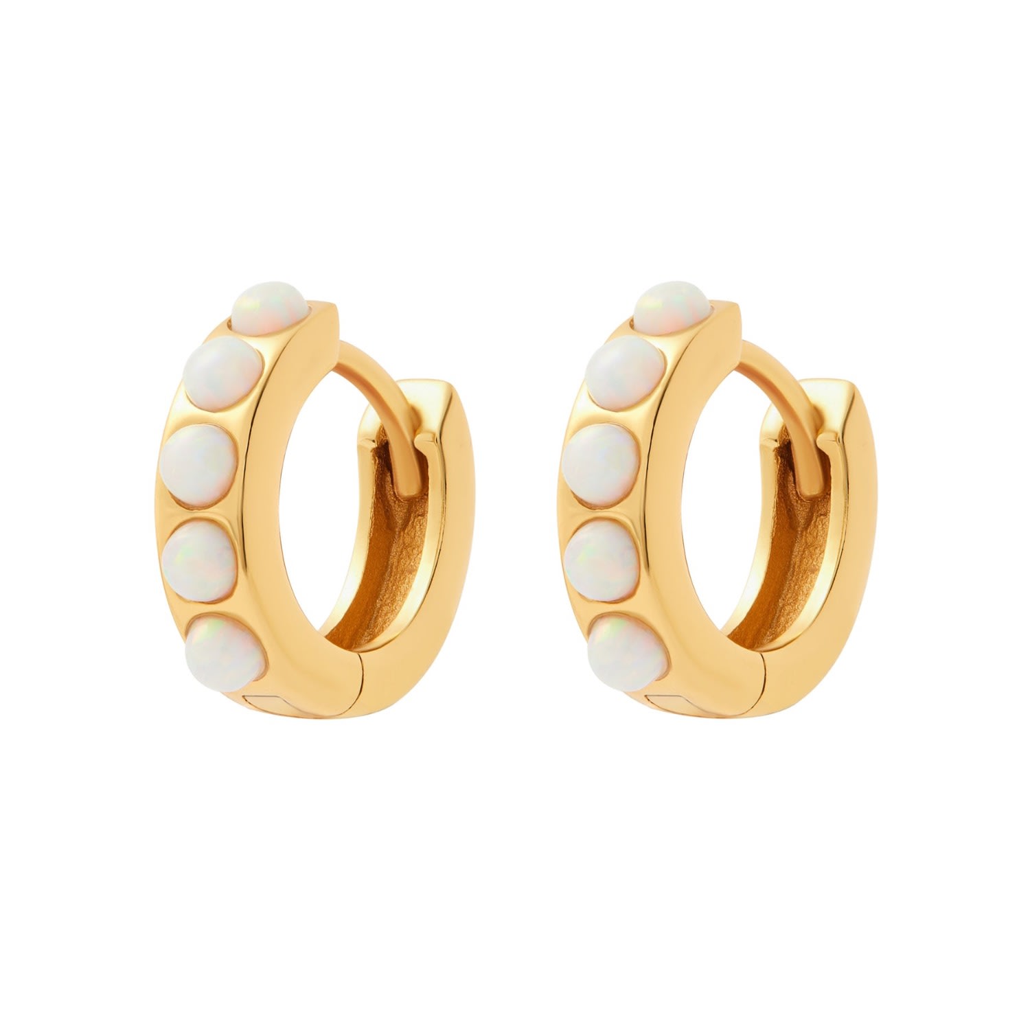 Women’s Gold / White Opal Huggies Gold Cartilage Cartel