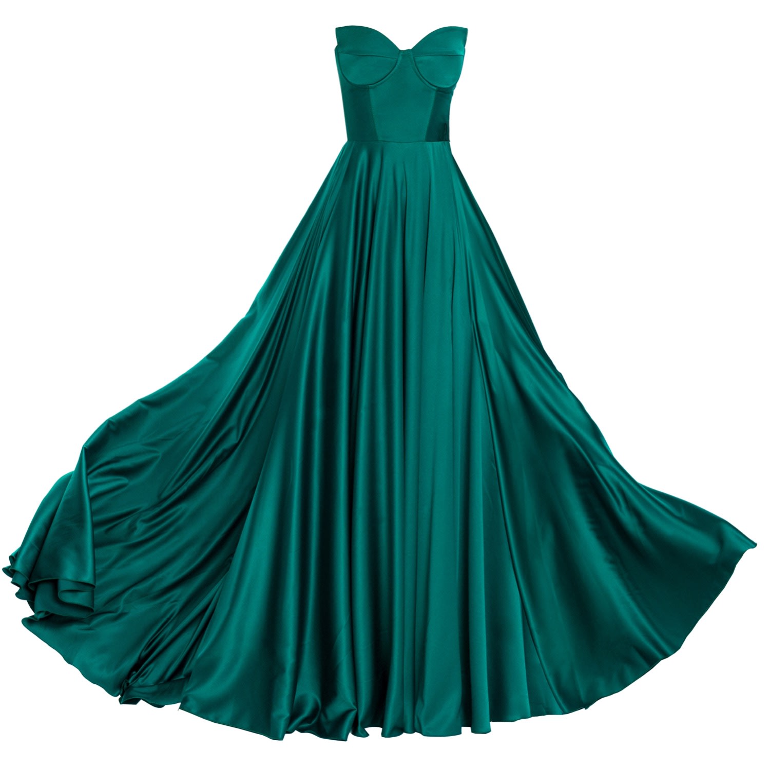 Angelika Jozefczyk Women's Green Satin Evening Gown Viena Emerald In Green