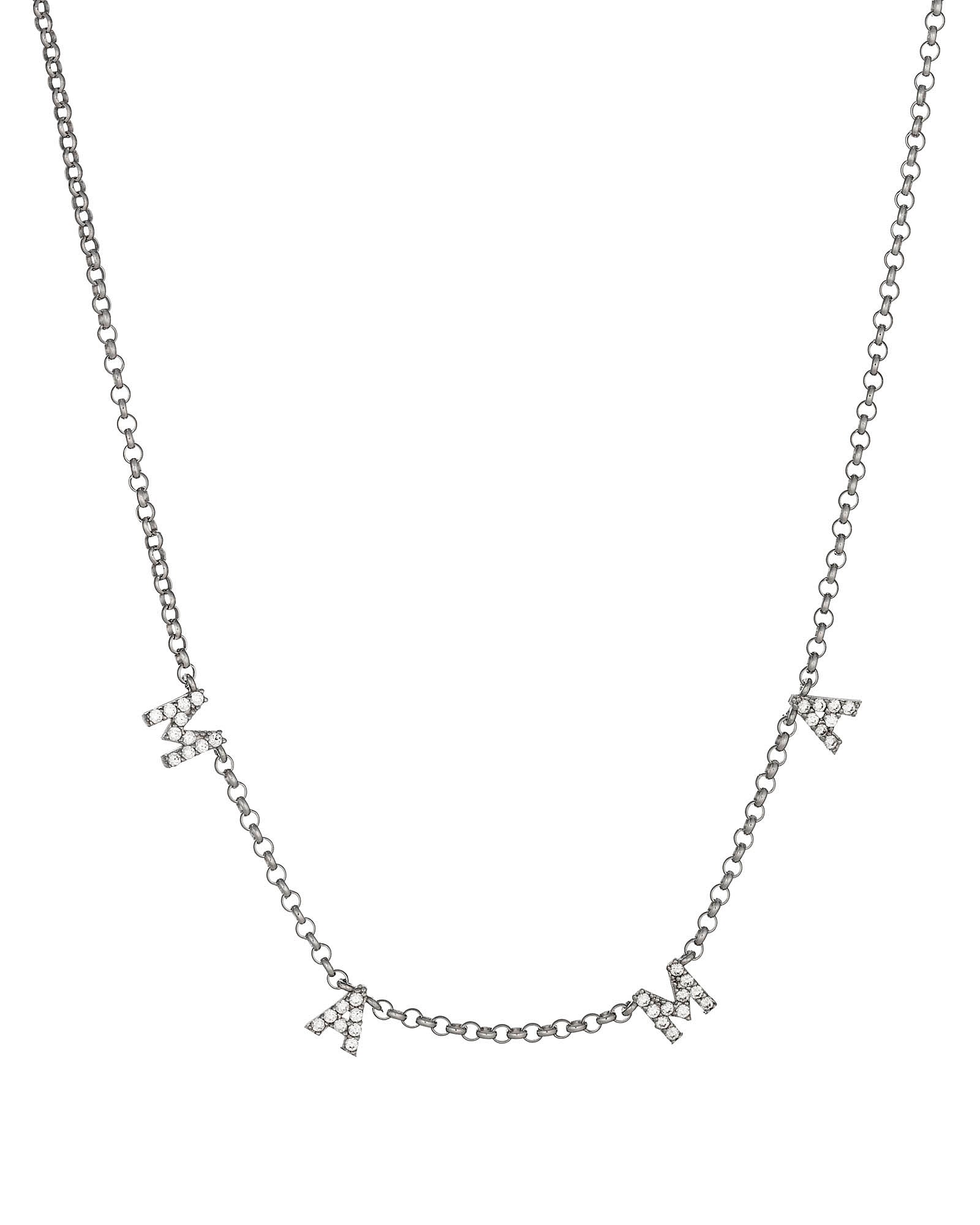 Crystals And Co Women's Mama Necklace In Silver In Gray