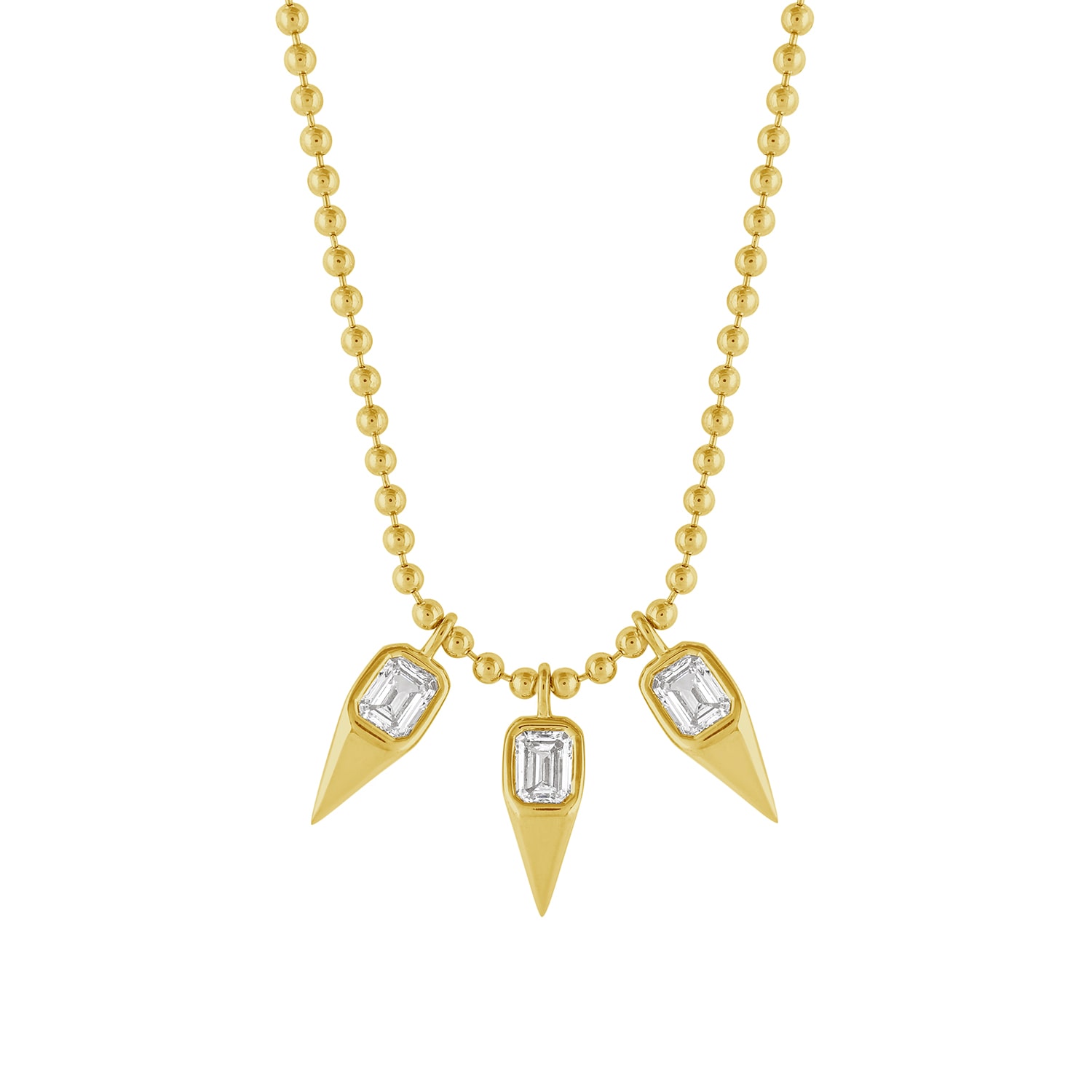 Artisan Women's Gold / White 14k Yellow Gold Diamond Spike Choker Necklace In Gold