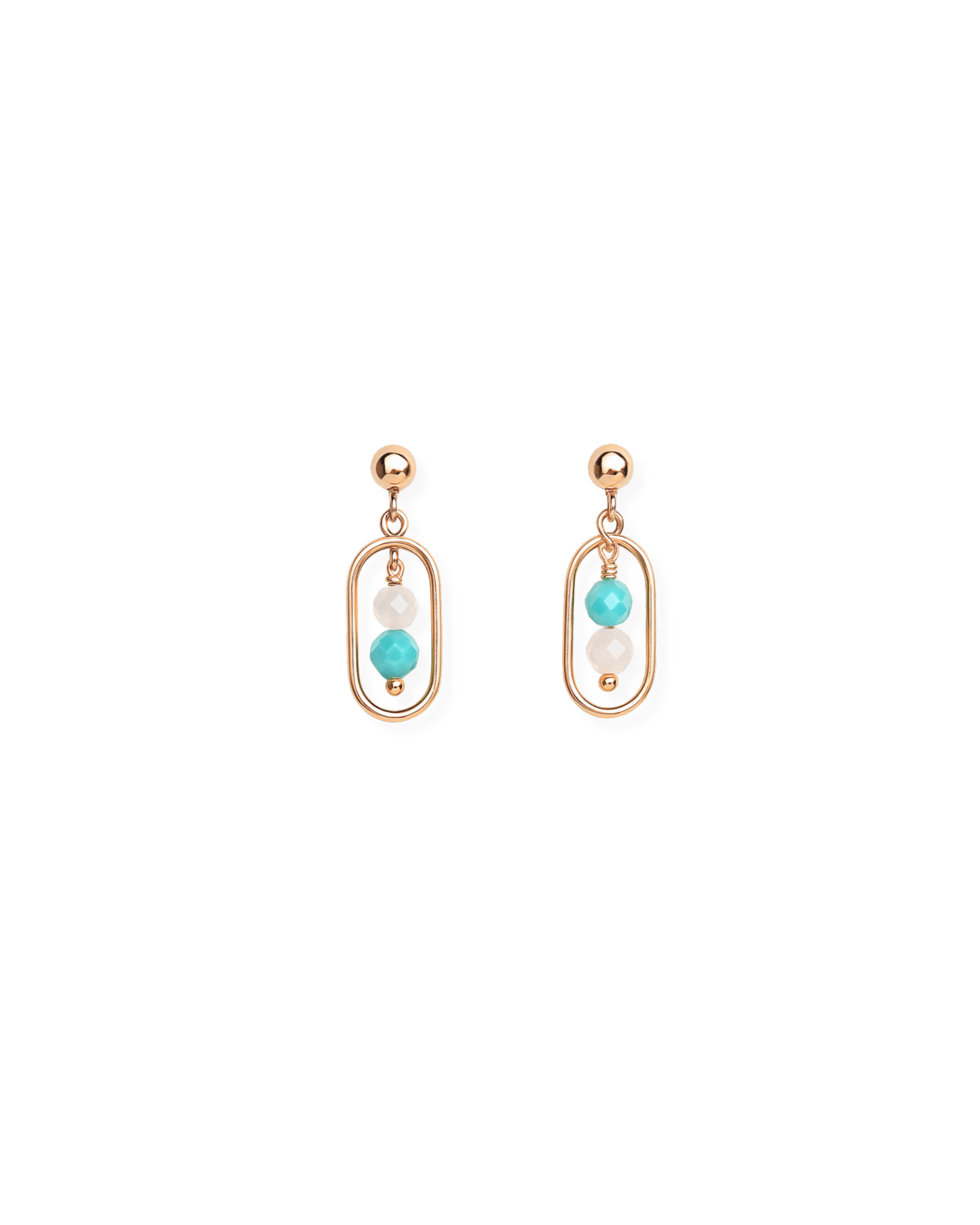Inari Jewellery Women's Gold / Blue / White Nami Earrings In Burgundy