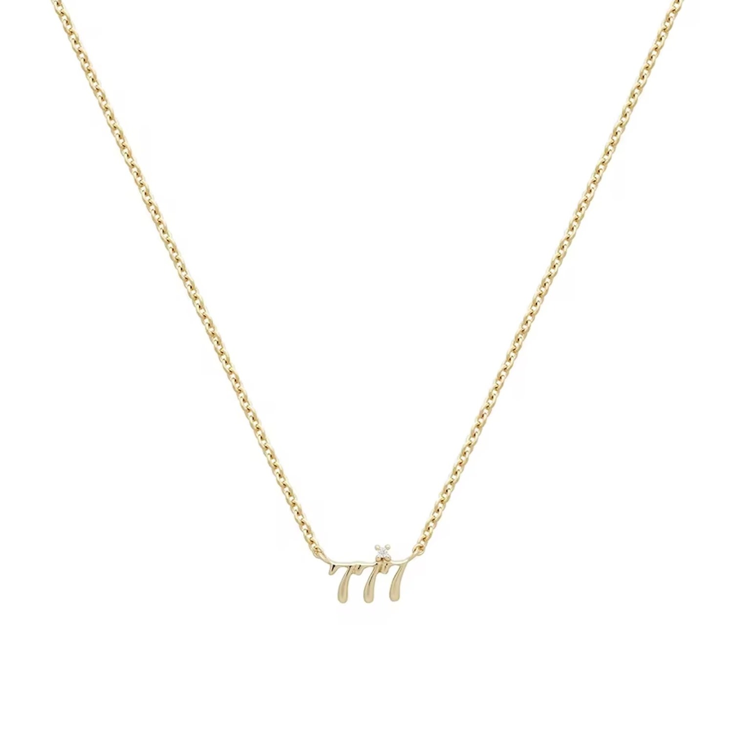 Zepplin The Label Women's Angel Number Necklace-seven Seven Seven Necklace- Dainty Gold Necklace In Gold