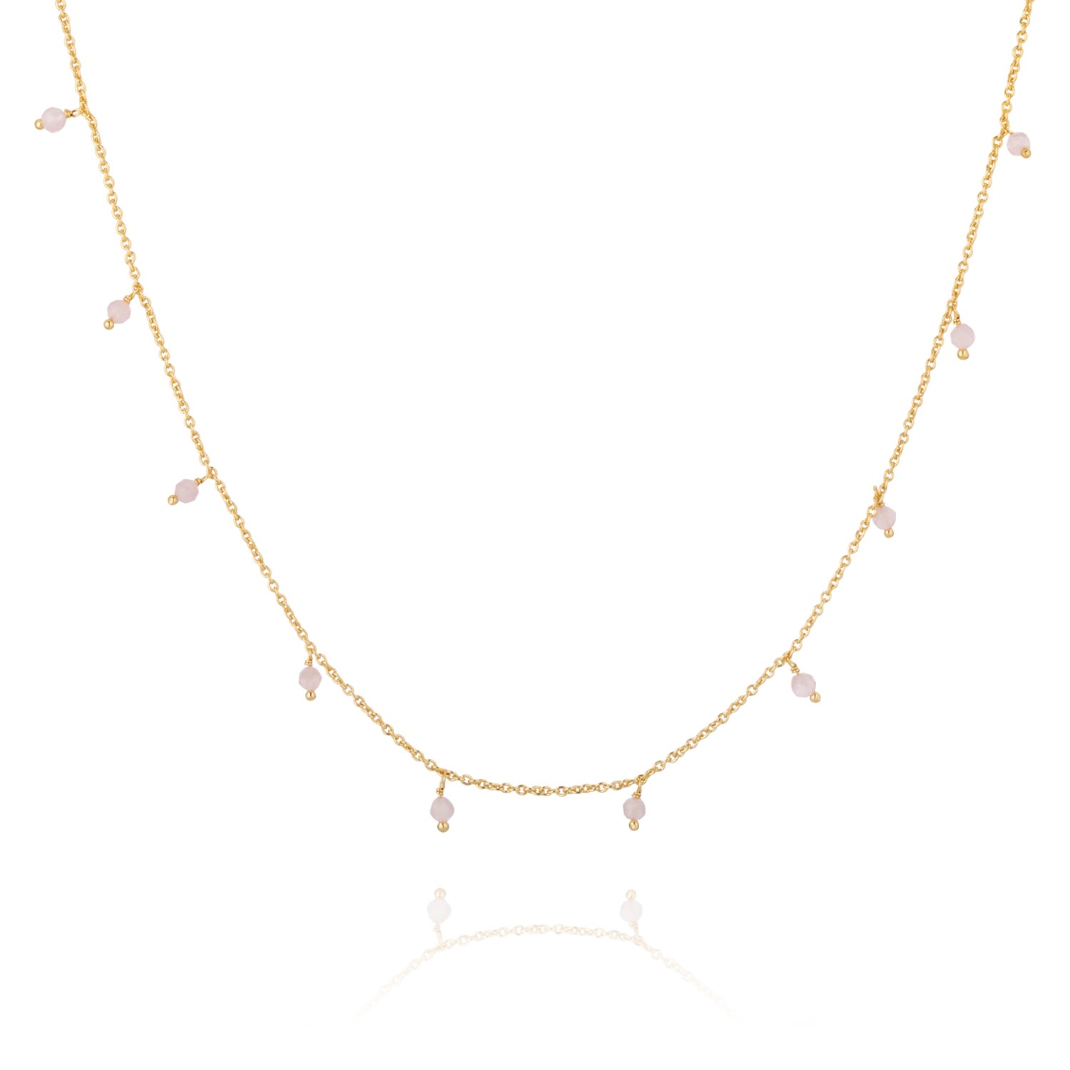 Coco & Kinney Women's Gold January Birthstone Necklace- Rose Quartz In Gold