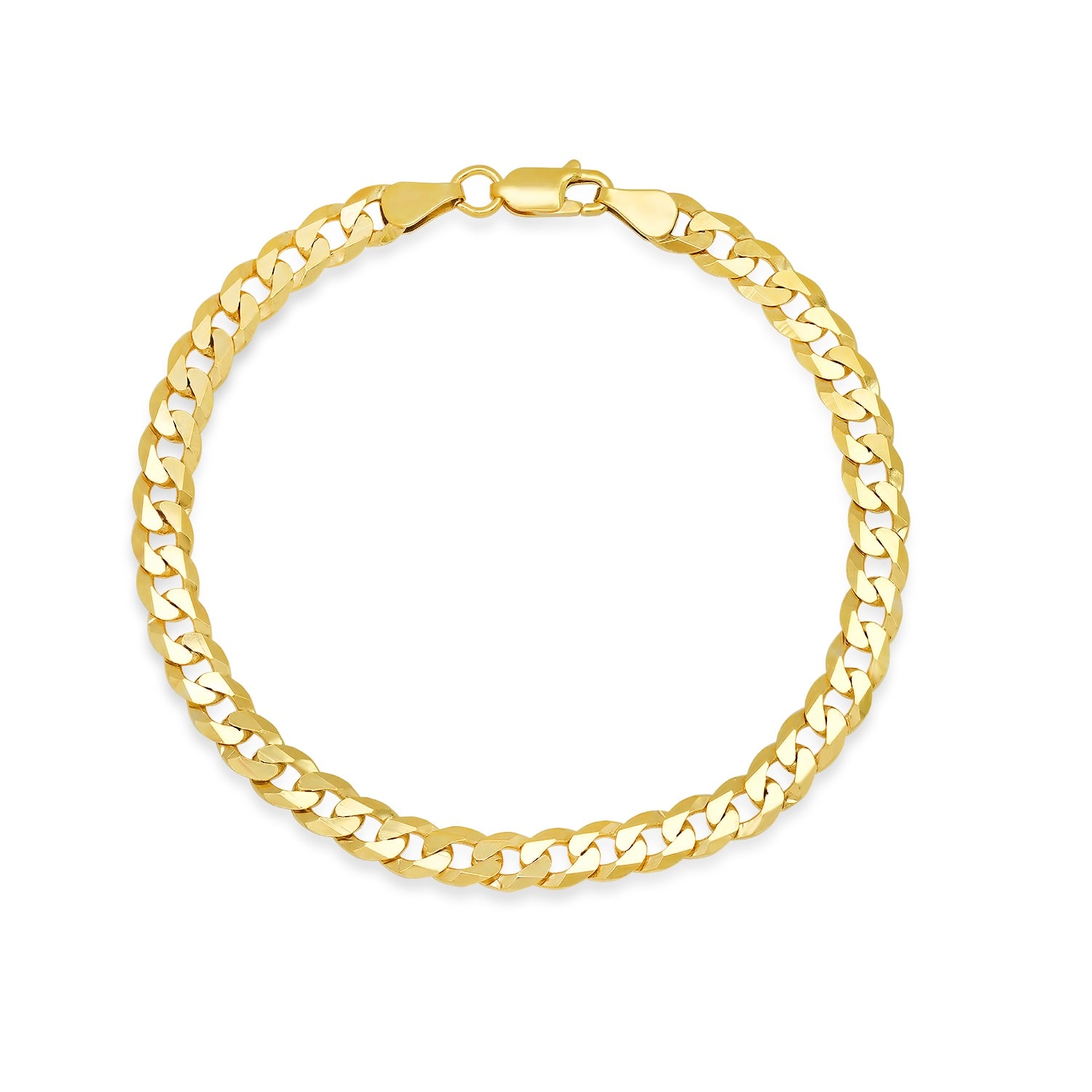 Kylie Harper Mens Gold Thick 8.5" Italian Miami Cuban Curb Chain Bracelet