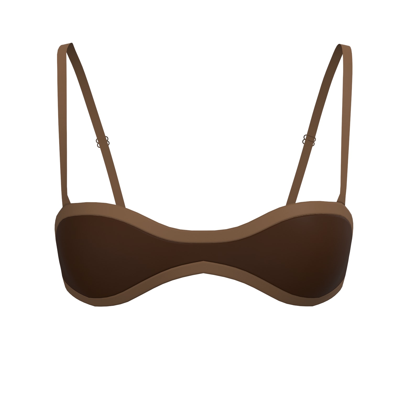 Women's Brown / White Maxine Bandeau Top / Tiramisu | XXL | Blackbough Swim