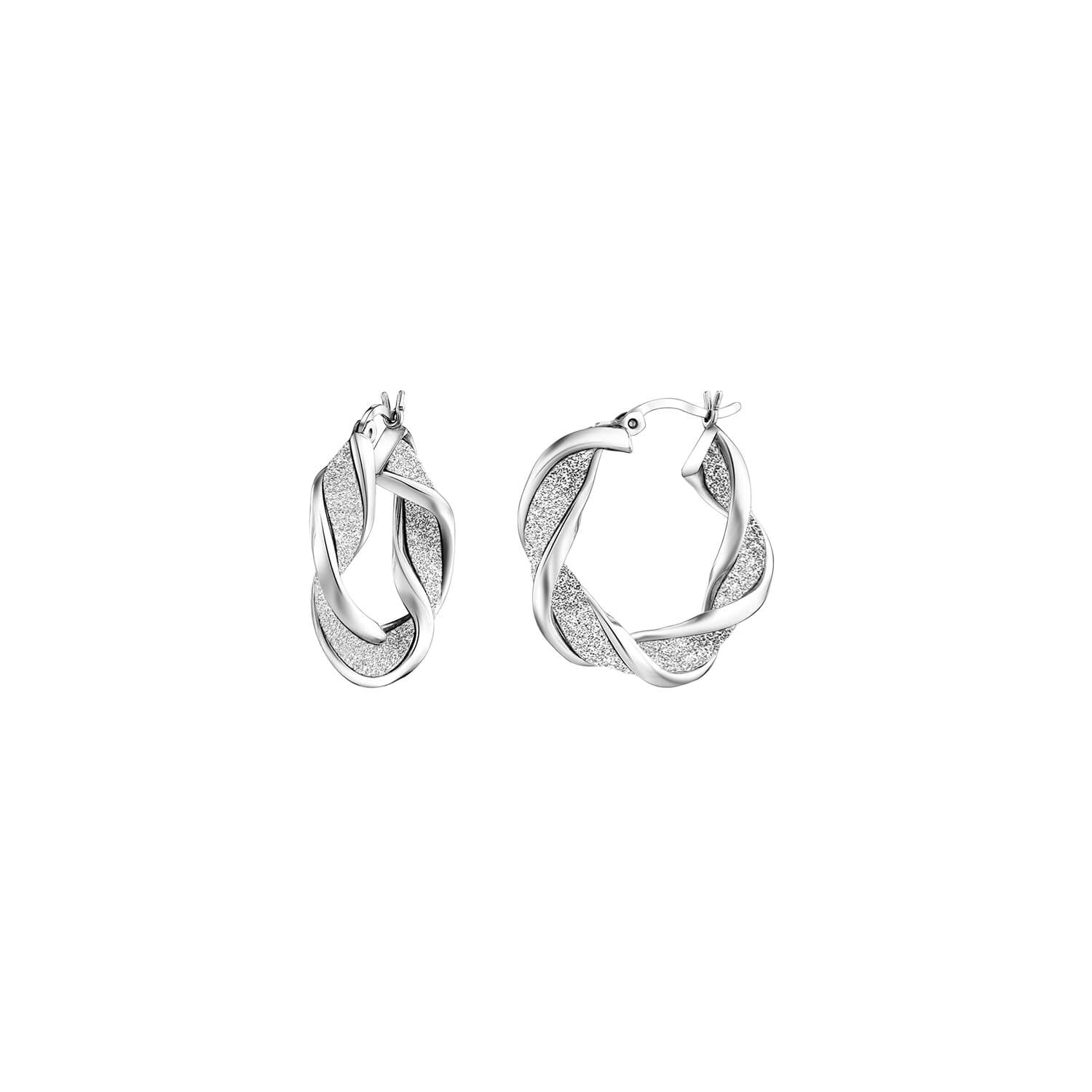 Women’s Silver Glitter Twist Hoops Gold & Honey