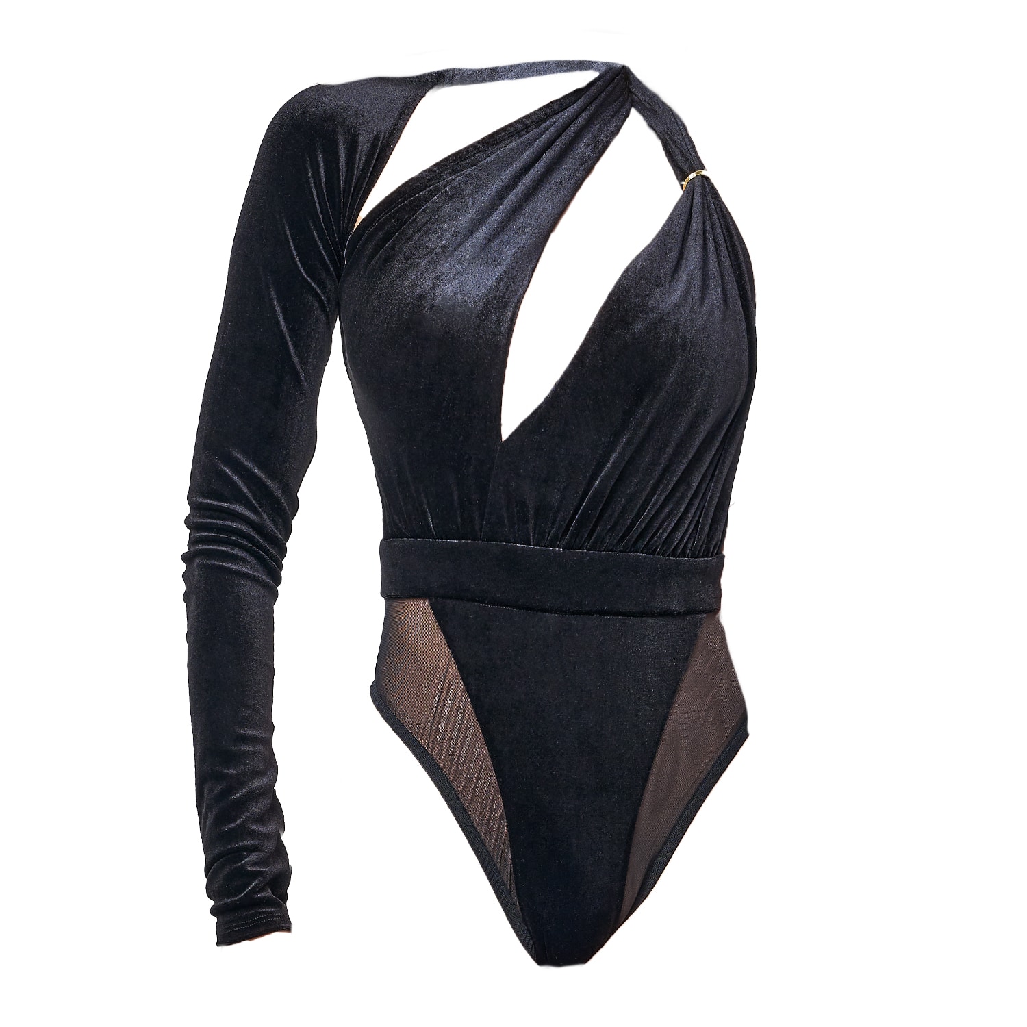 Women’s The Wraparound Bodysuit - Black Velvet Medium Bao Tranchi