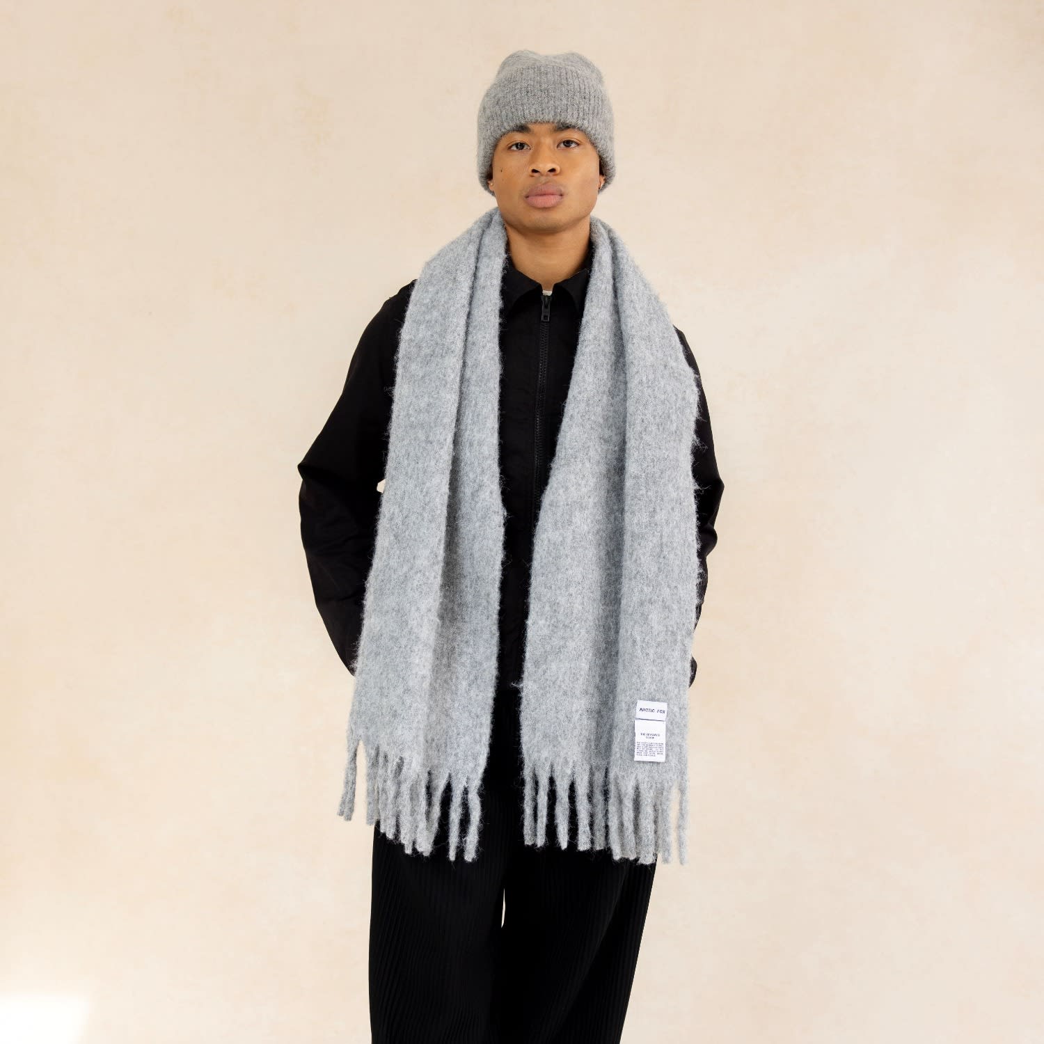 OPEN YY / オープンワイワイ SCARF BEANIE OPEN YY Black Scarf Beanie