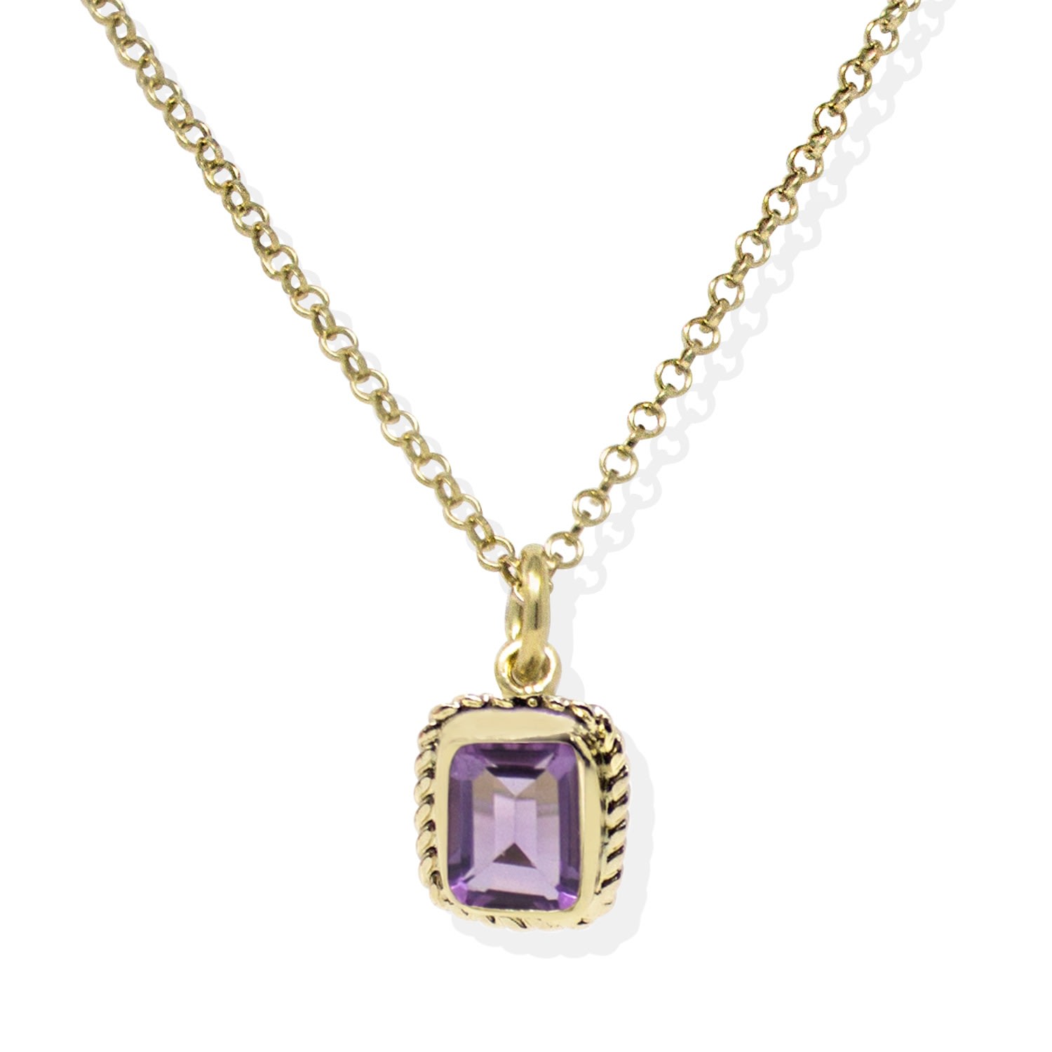Vintouch Italy Women's Yellow Luccichio Gold Vermeil Amethyst Necklace In Yellow