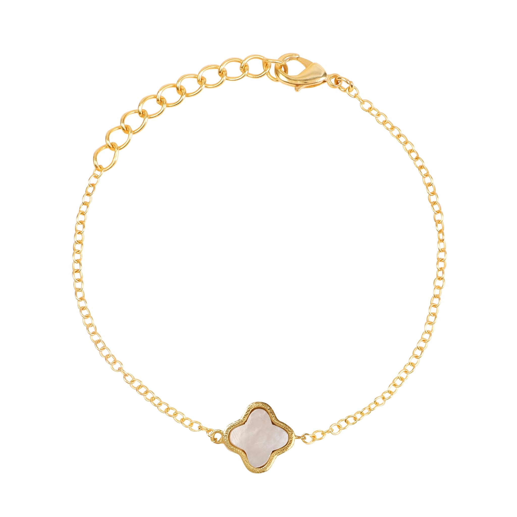 Women’s Clover Bracelet Mother Of Pearl Gold Lila Rasa