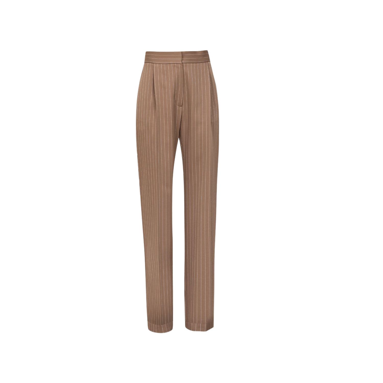 Pinstripe Wide Leg Pants In Brown | Cliché Reborn | Wolf & Badger