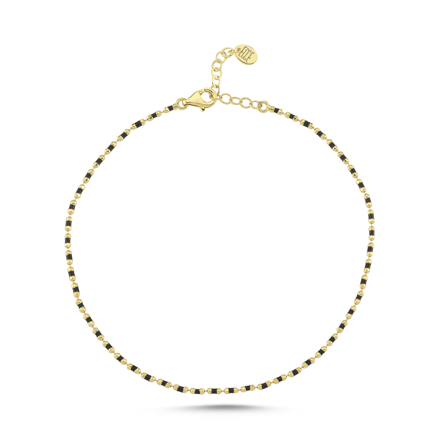 Ecce | Artisan Diamonds Women's 14k Solid Gold Enamelled Anklet - Black In Black