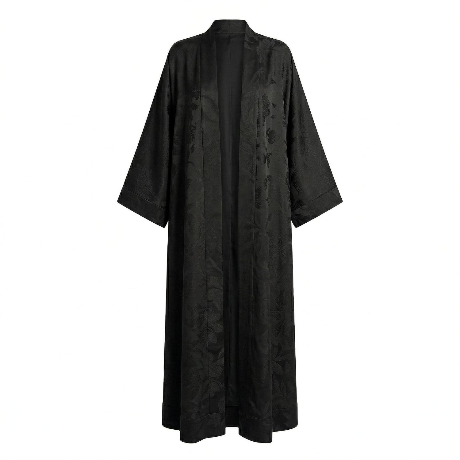 Women's Black Jacquard Abaya Kaftan | One Size | Janara Jones