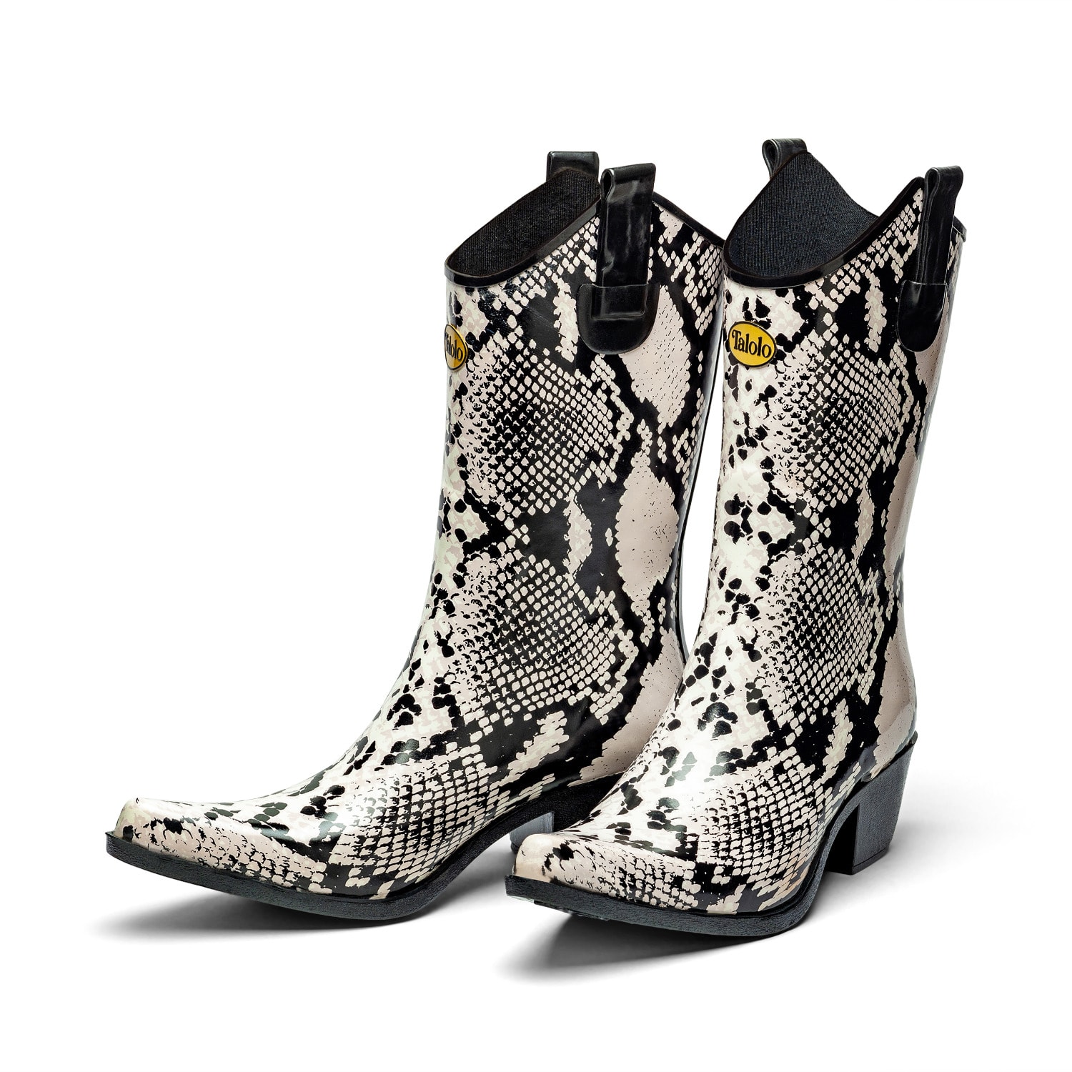 Women’s Bandy Snake Black & White Cowboy Boot Wellies 4 Uk Talolo Boots