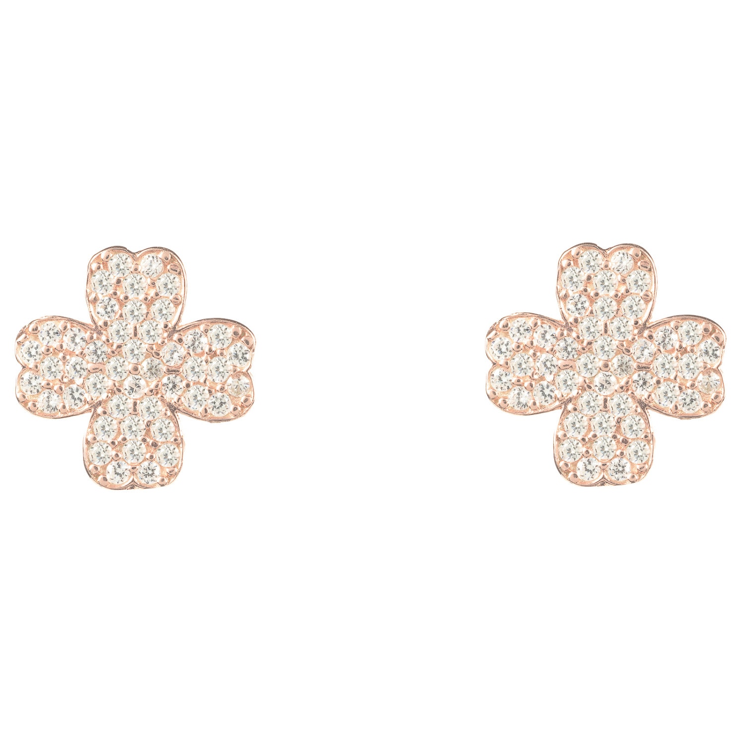 Women’s Lucky Four Leaf Clover Earring Rose Gold Latelita