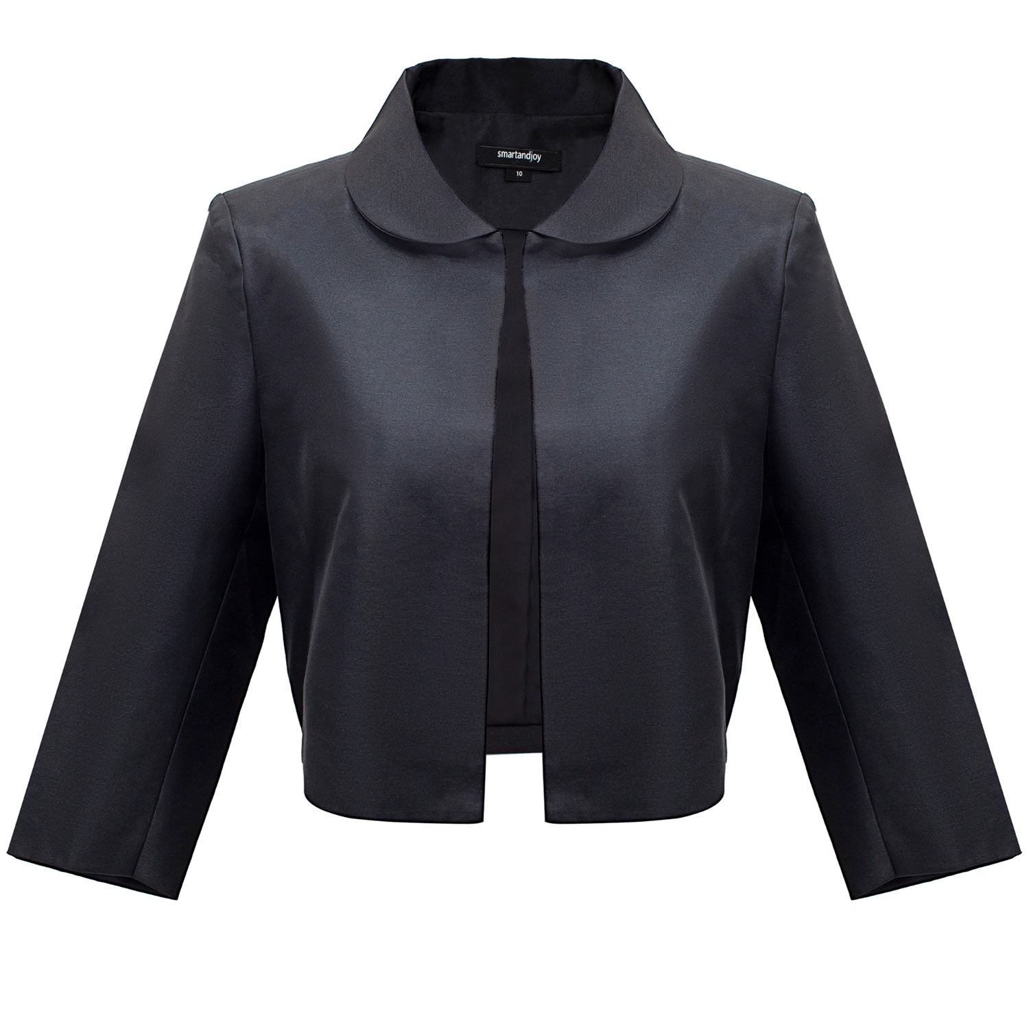 Smart And Joy Women's Taffeta Crop Jacket - Black In Black