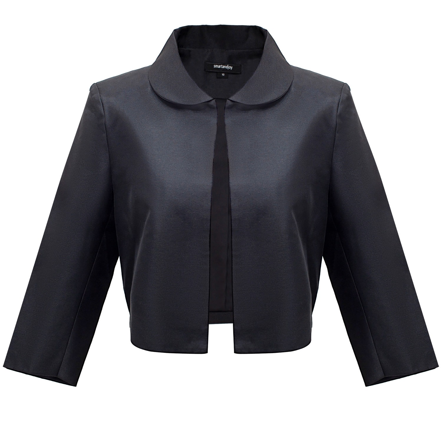 Women’s Taffeta Crop Jacket - Black Extra Small Smart and Joy