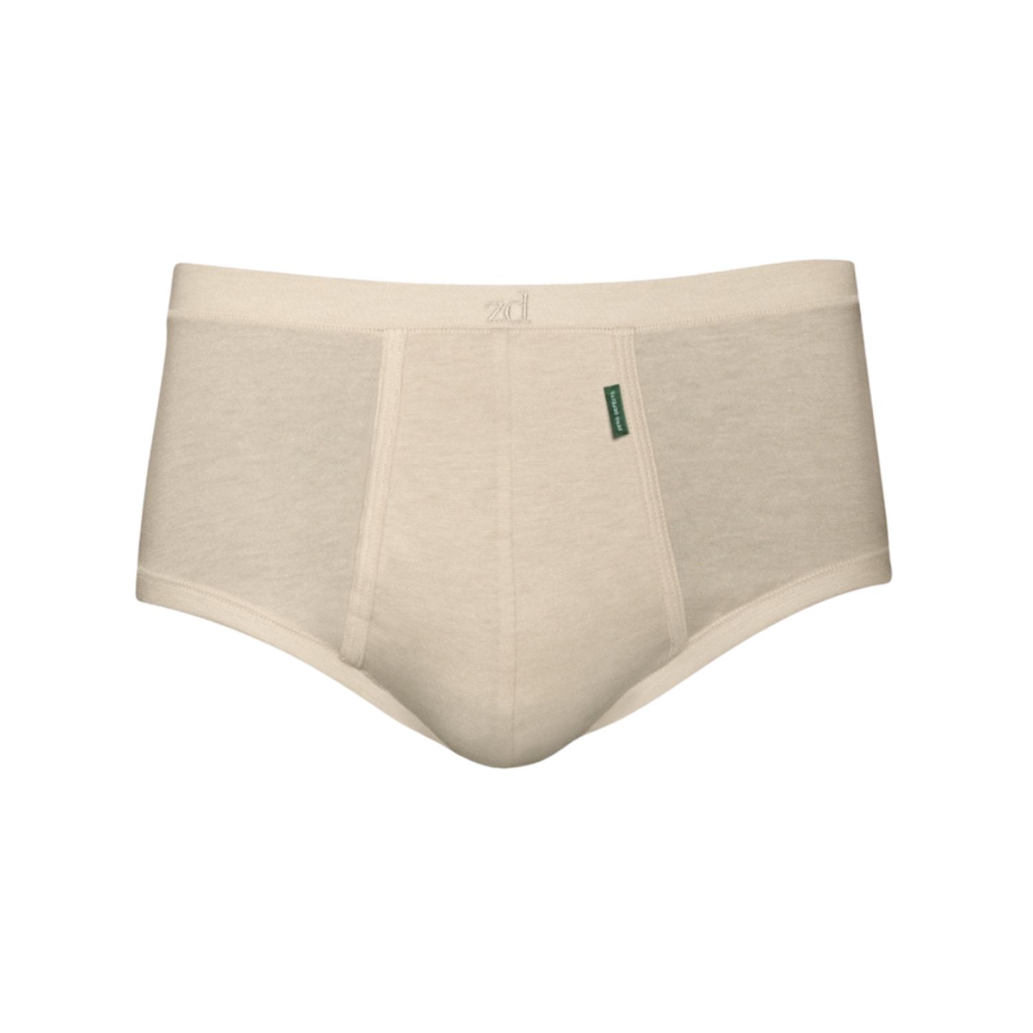 Zd Zero Defects Men's Neutrals Senior Fly Front Briefs – Premium Egyptian Cotton Comfort - Beige In Beige