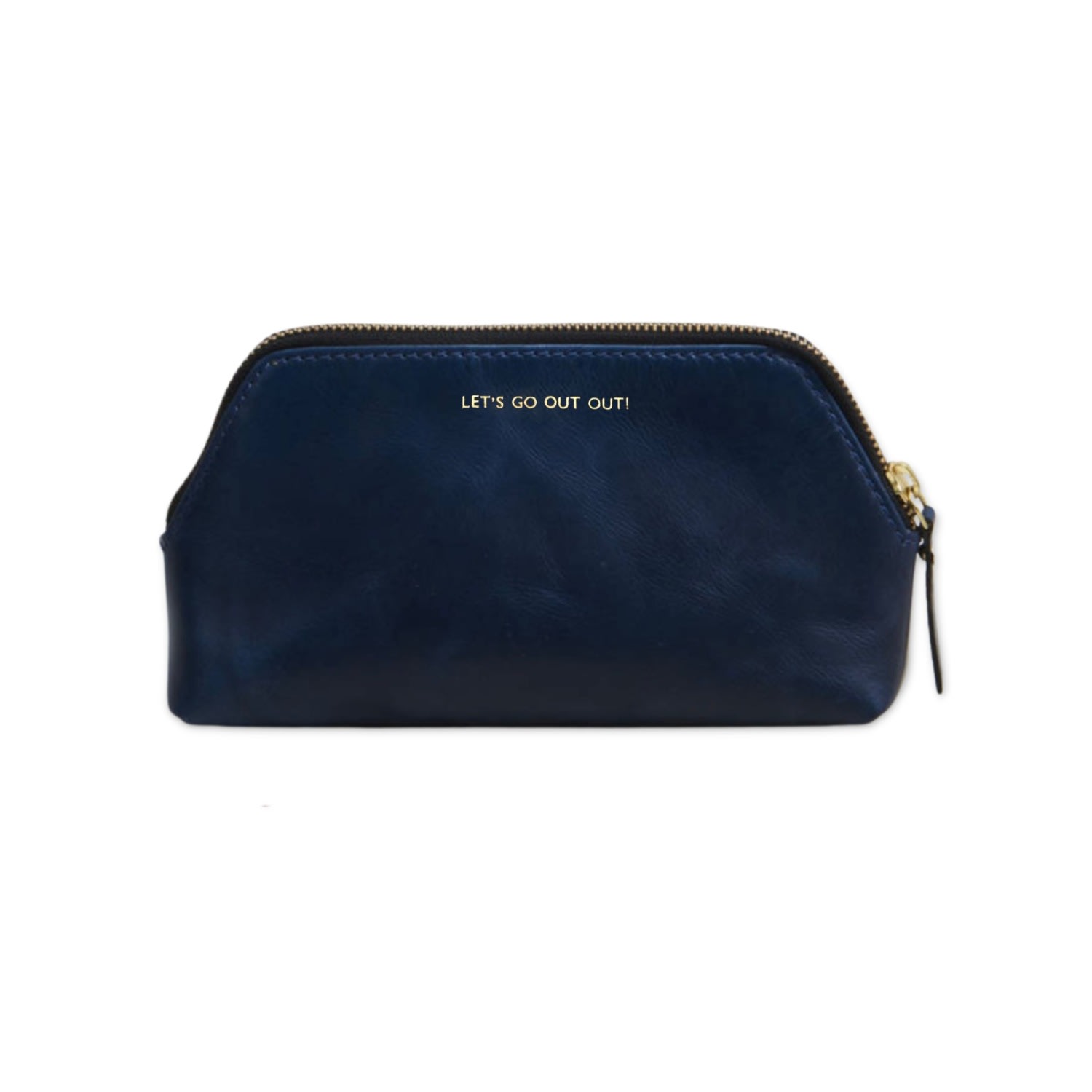 Women’s Blue Leather Make Up Bag- Let’s Go Out Out - Navy Vida Vida