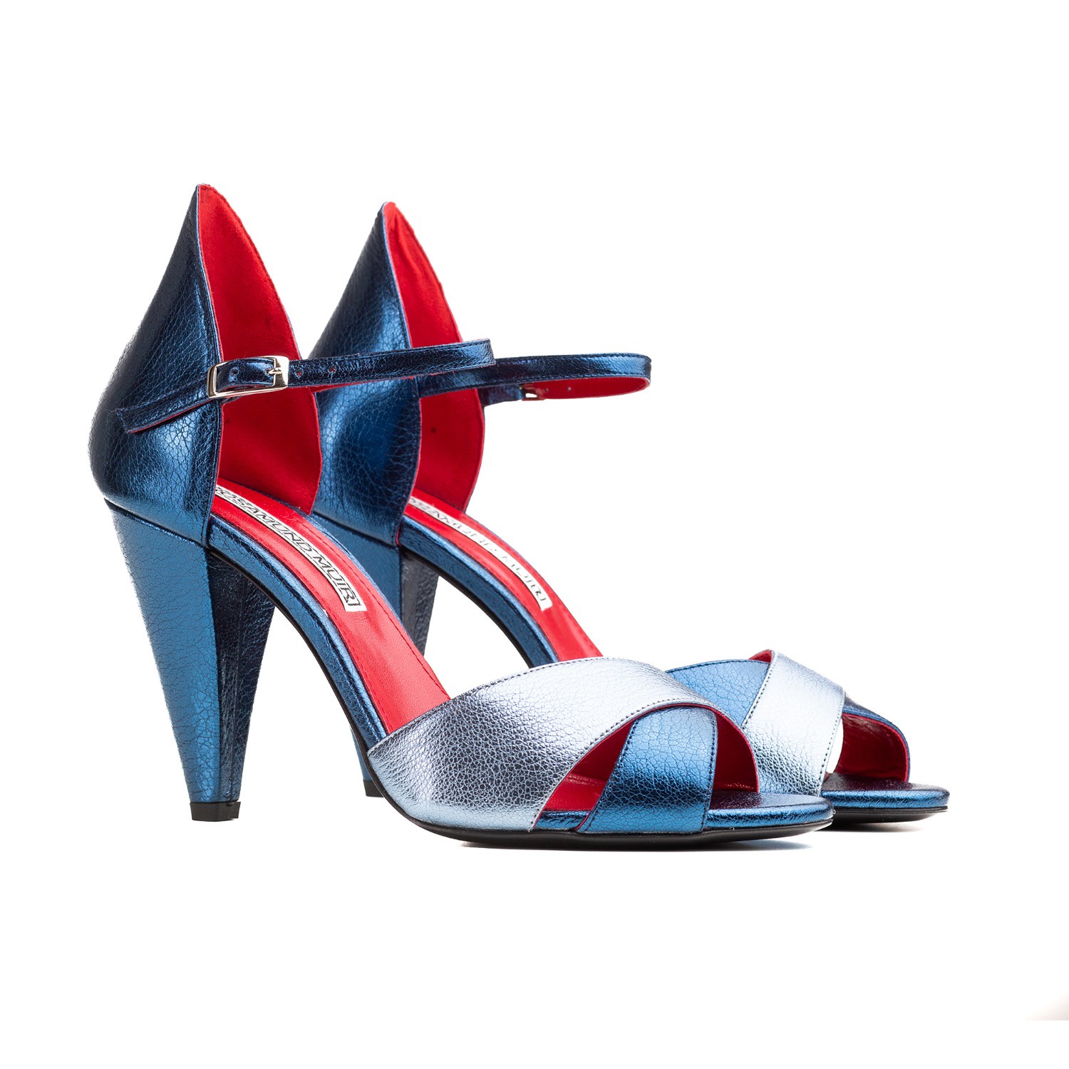 Rosamund Muir London Women's Aurora Blue Metallics Sandals In Blue
