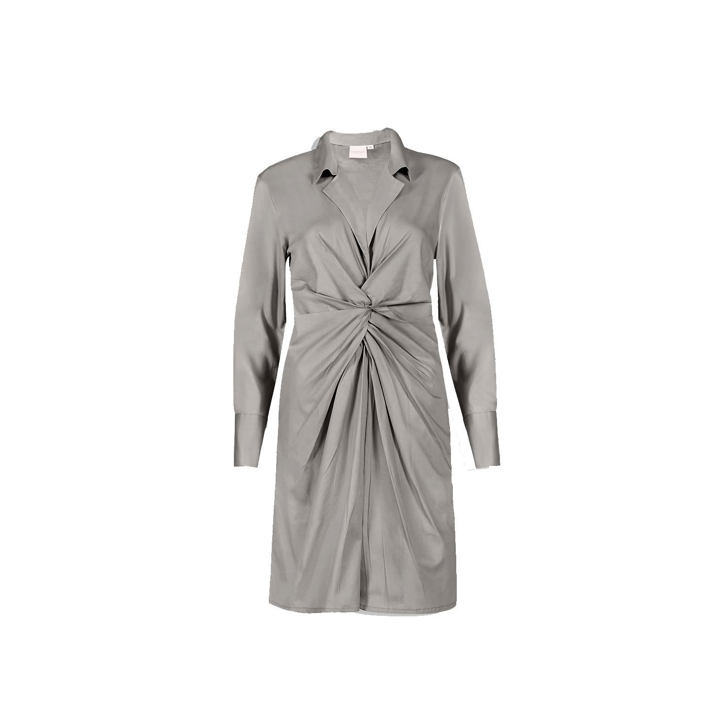 Reistor Women's Brown Front Twist Ecru Dress In Gray