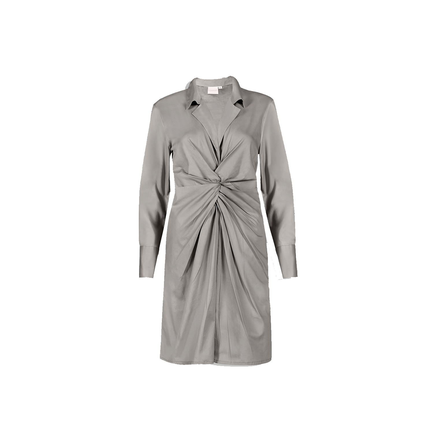 Reistor Women's Brown Front Twist Ecru Cotton Dress In Brown