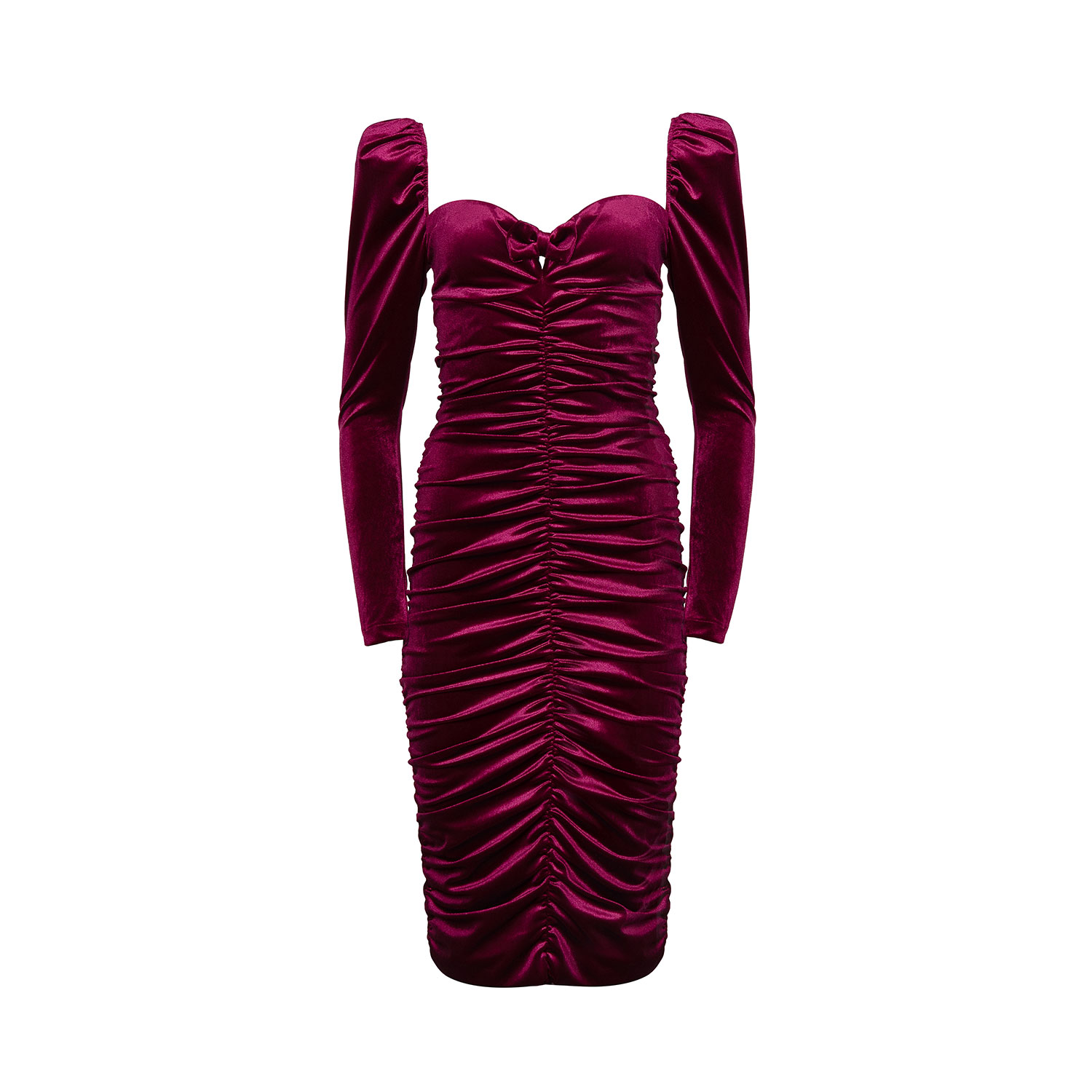 Forever Young The Label Women's Red Aliyah Midi Velvet Dress Bordeaux In Red