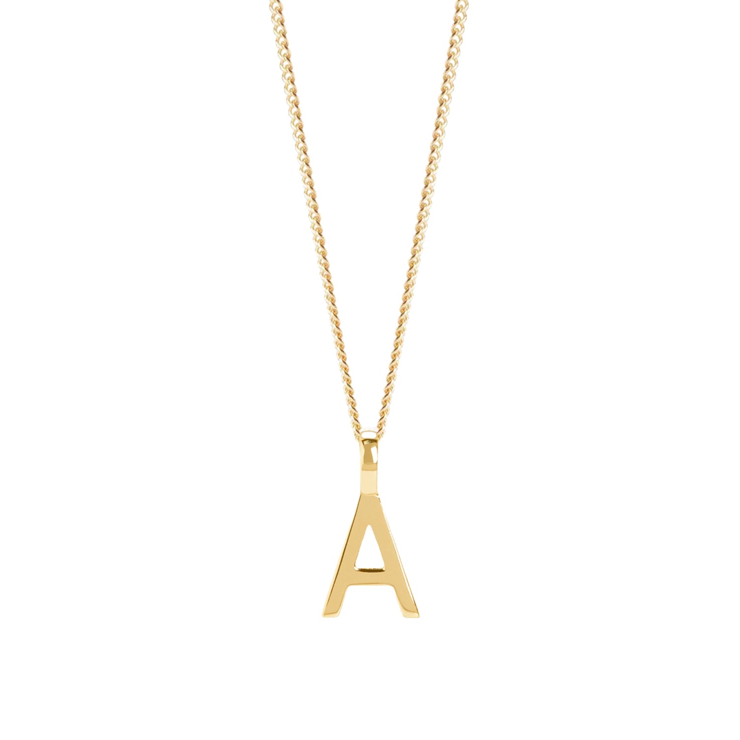 Muru Women's Letter Necklace With Curb Chain Gold
