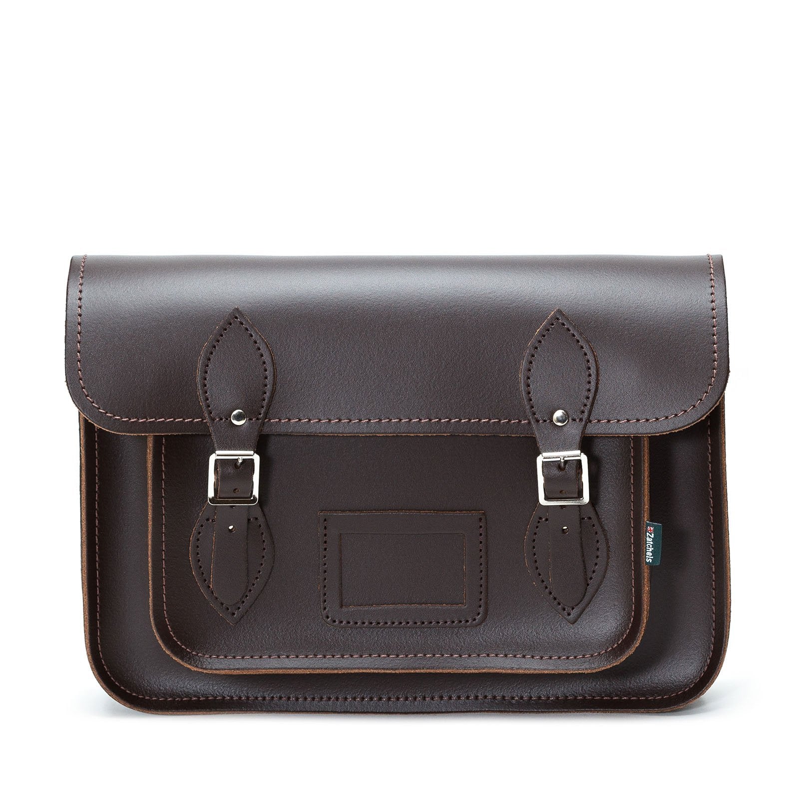 Zatchels Men's Handmade Leather16 Inch Satchel - Dark Brown In Brown
