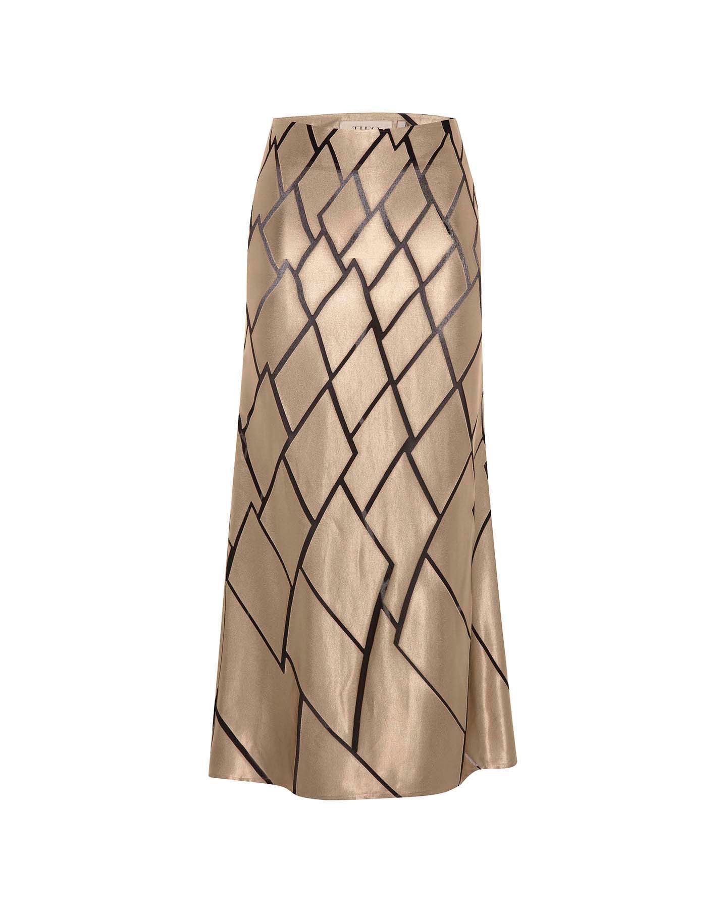 Theo The Label Women's Gold Theia Retro Burnout Maxi Skirt In Neutral