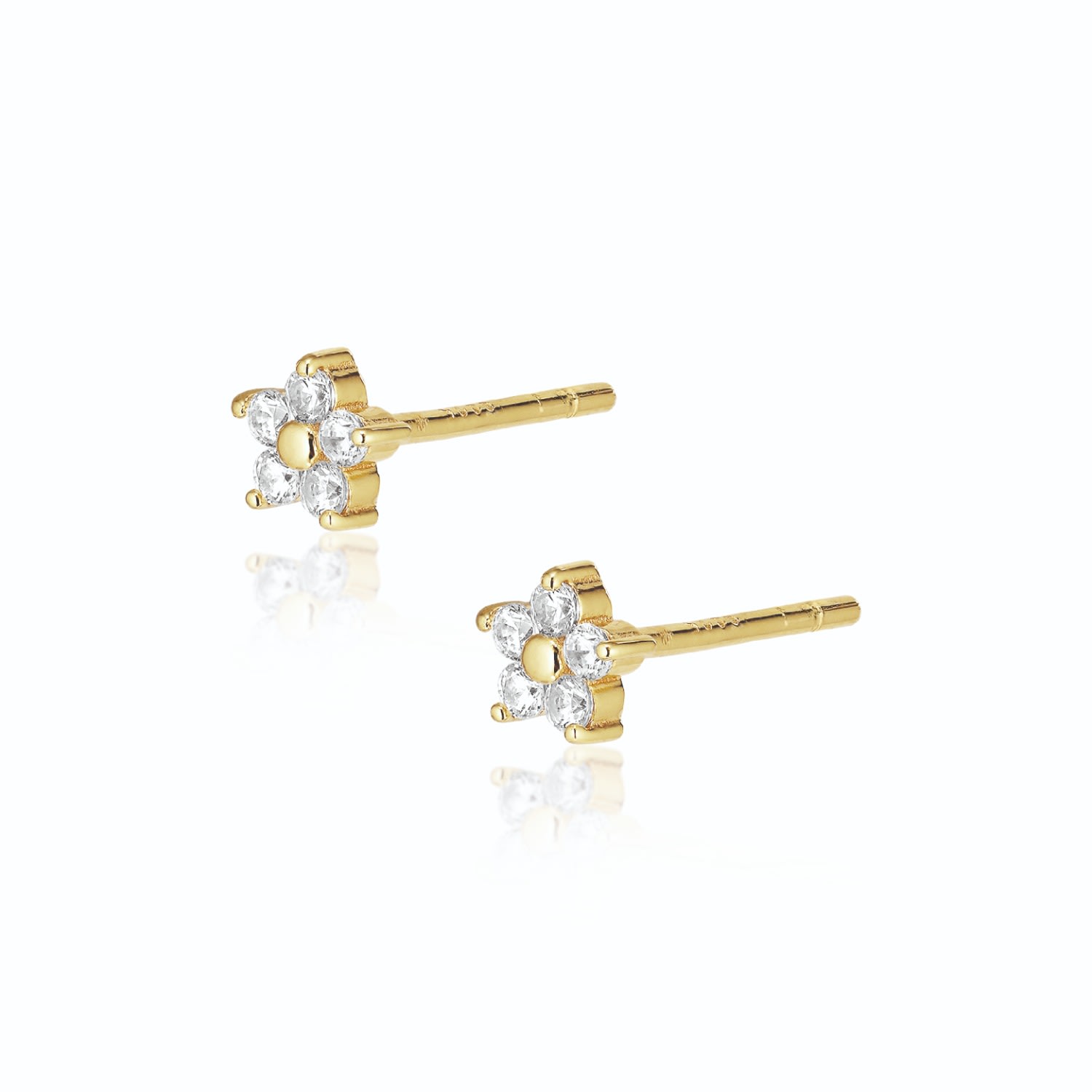 Women’s Gold Venus Flower Earstuds Alura Copenhagen Jewellery